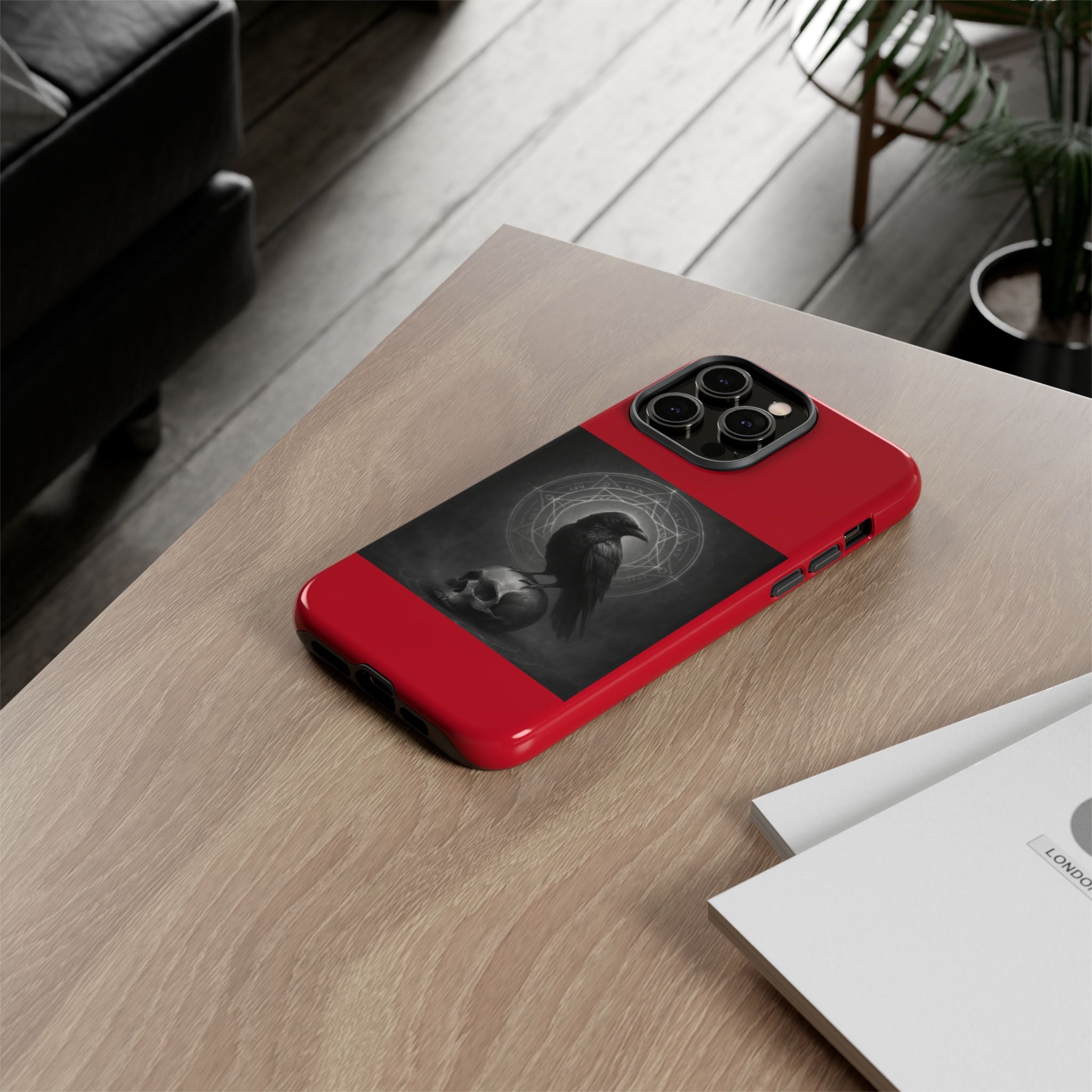 Occult Raven Sigil & Skull Art Cases