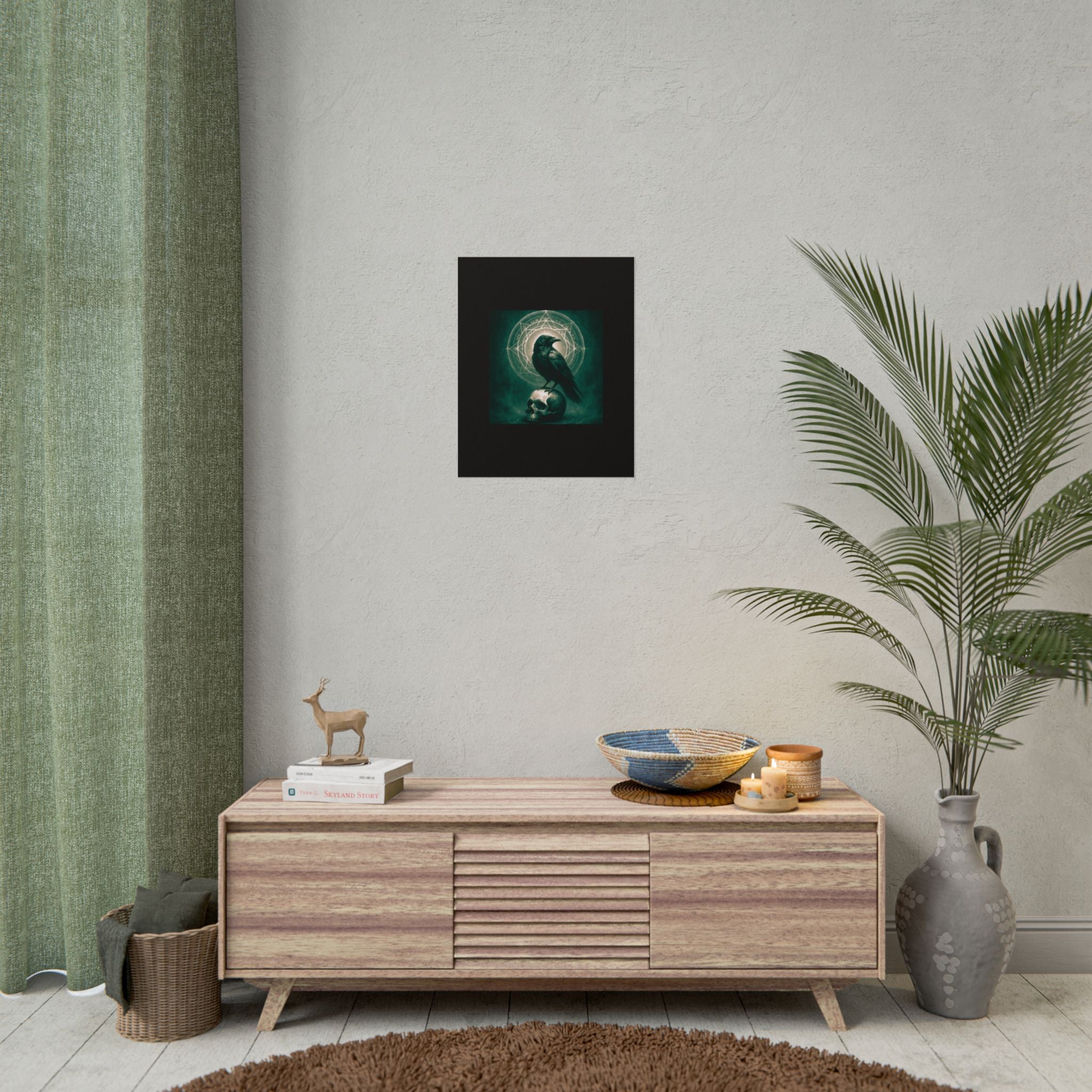 Mystical Raven Art Poster | Dark Aesthetic Wall Decor for Home