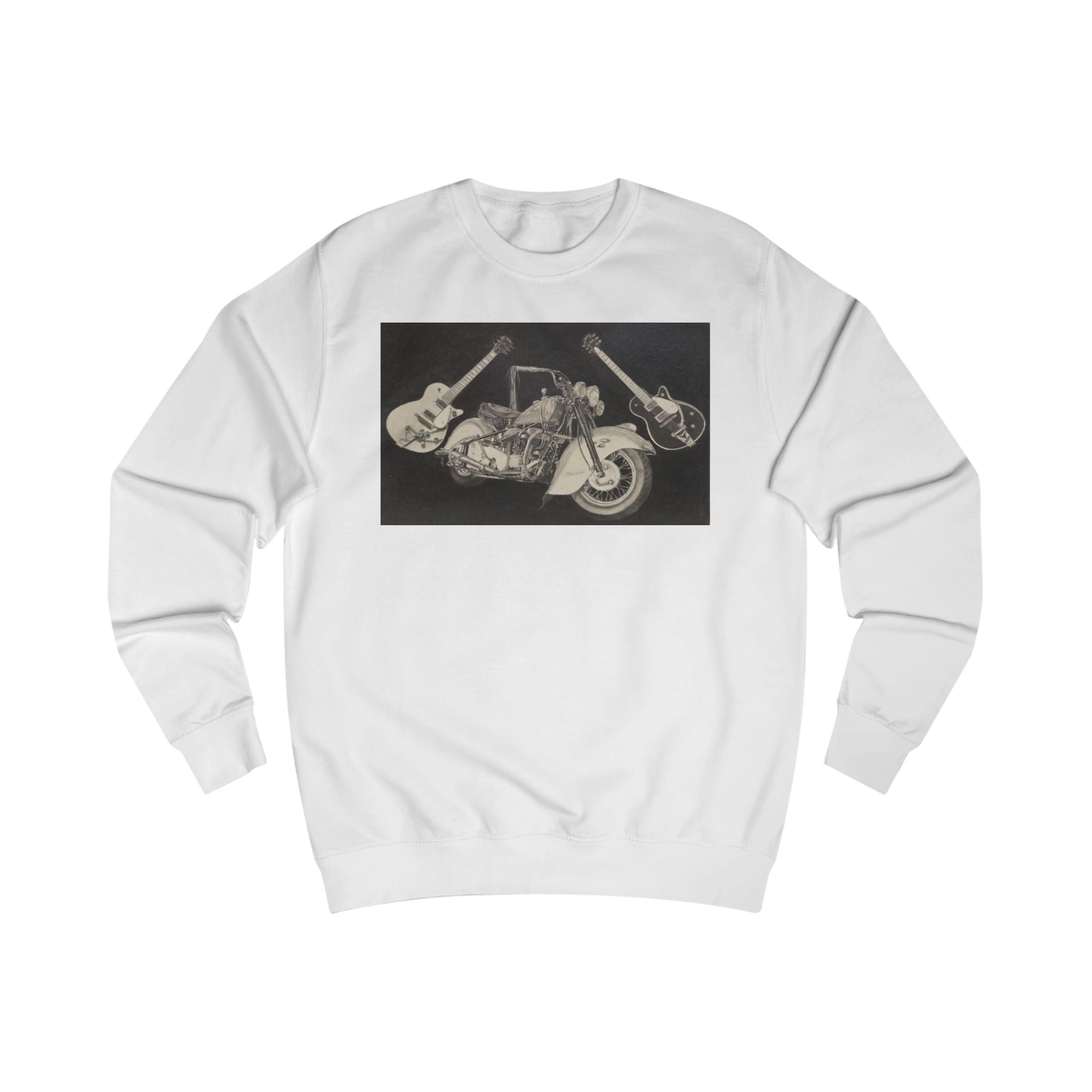 Retro Motorcycle and Guitar Duo Sweatshirt
