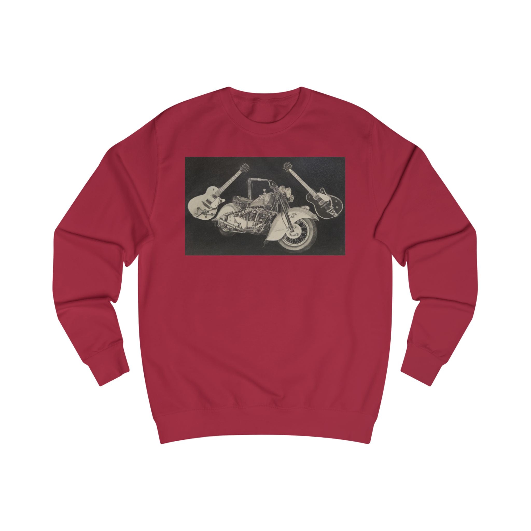 Retro Motorcycle and Guitar Duo Sweatshirt