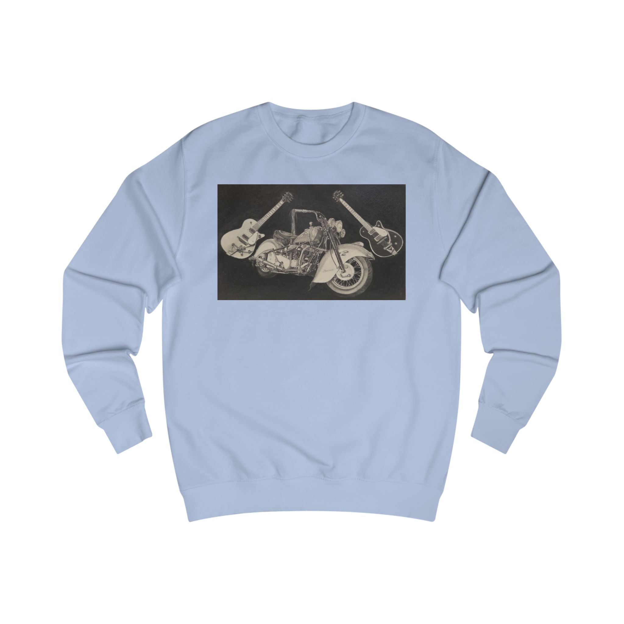 Retro Motorcycle and Guitar Duo Sweatshirt