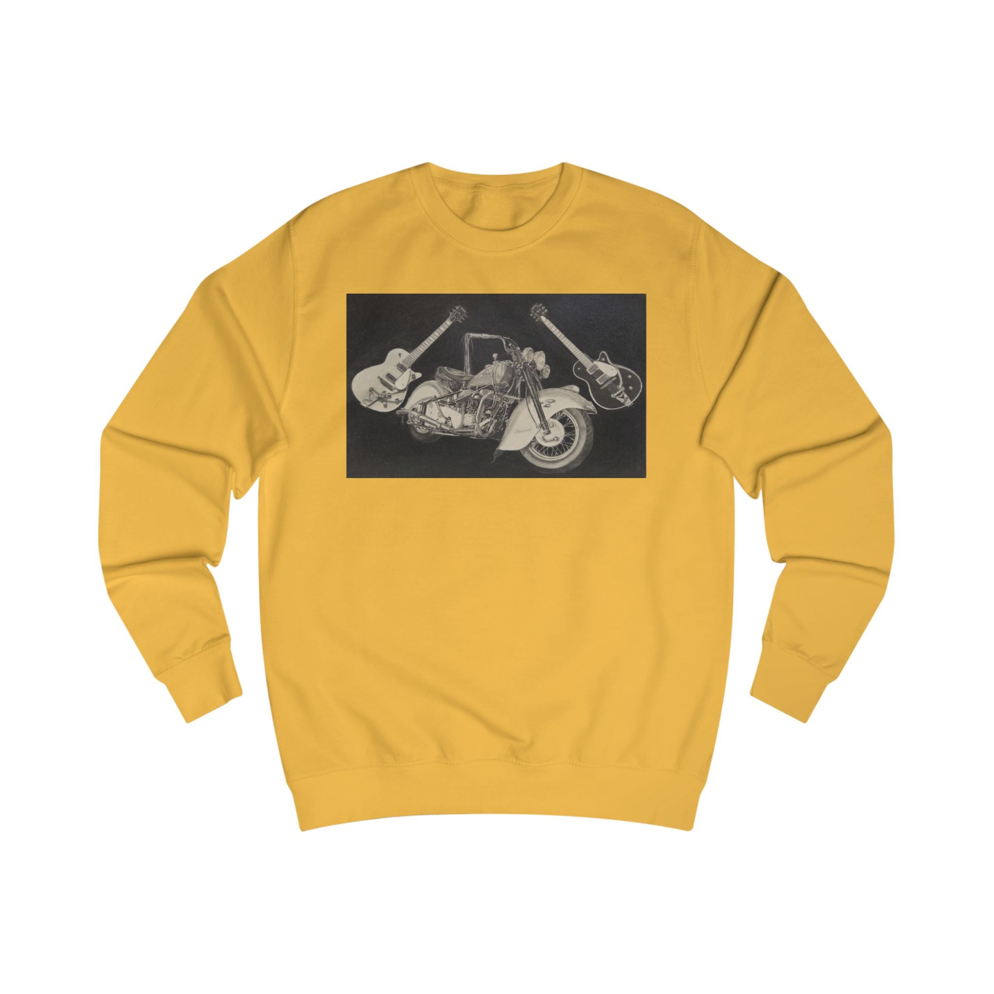 Retro Motorcycle and Guitar Duo Sweatshirt