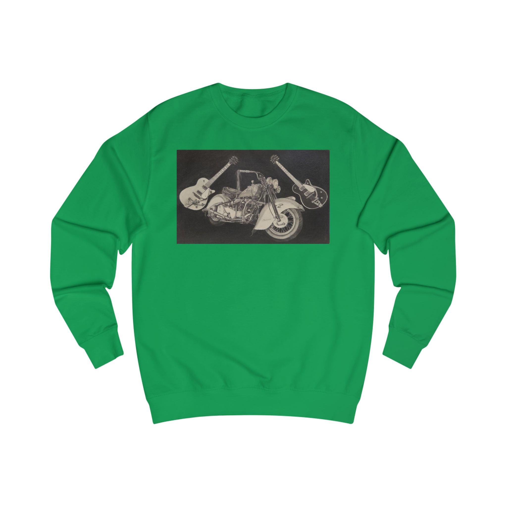 Retro Motorcycle and Guitar Duo Sweatshirt