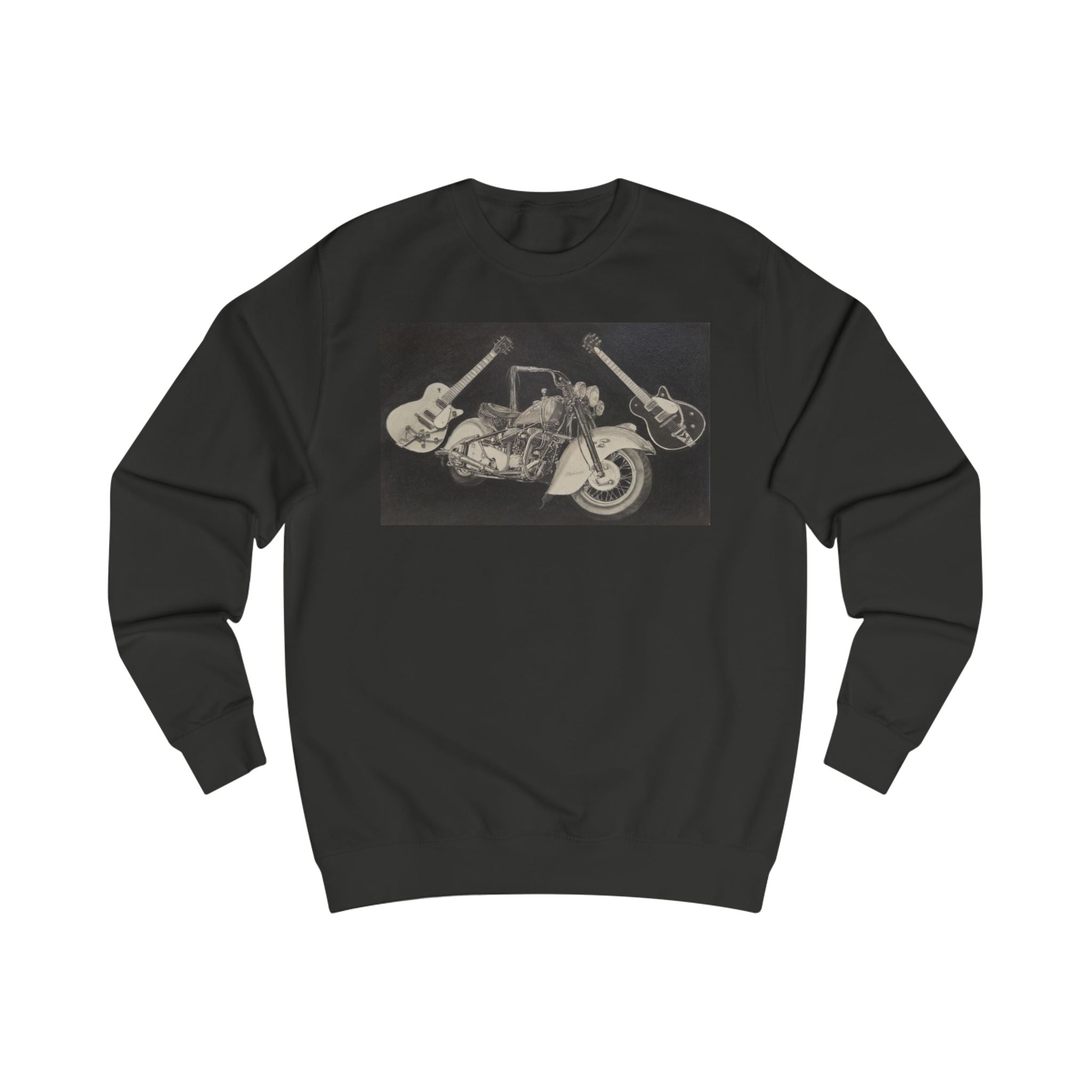 Retro Motorcycle and Guitar Duo Sweatshirt