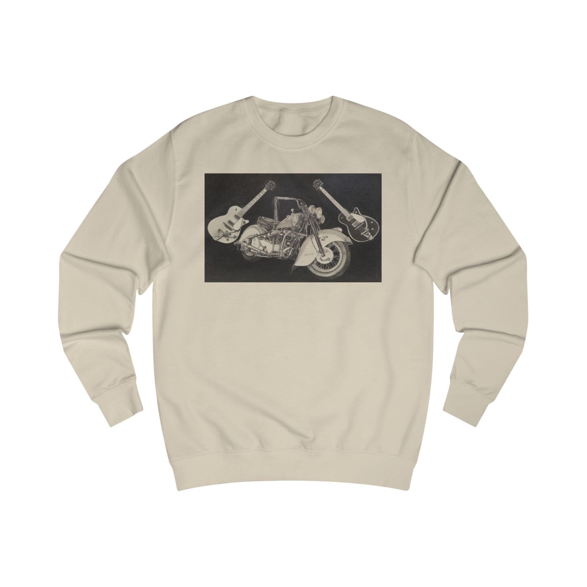 Retro Motorcycle and Guitar Duo Sweatshirt