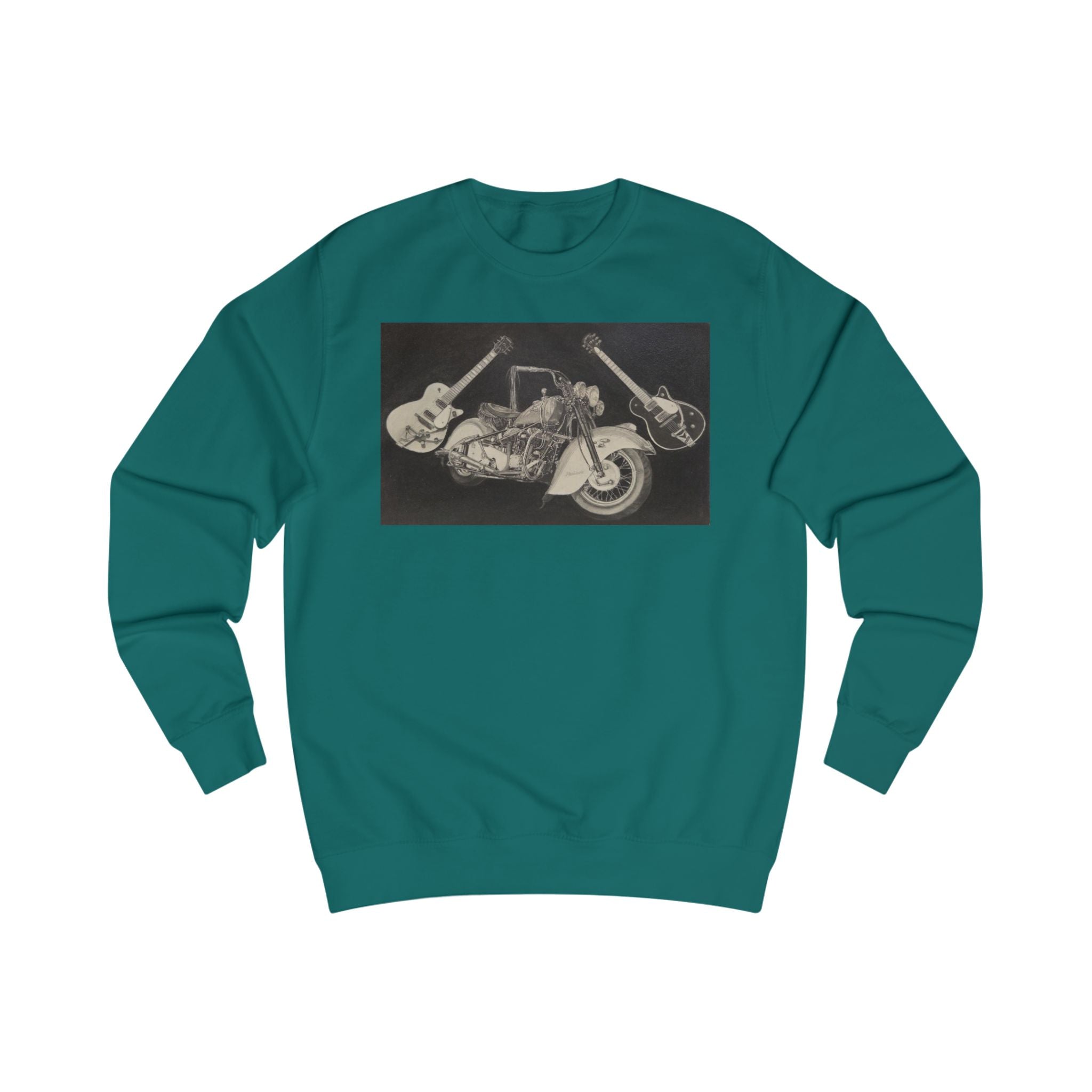 Retro Motorcycle and Guitar Duo Sweatshirt