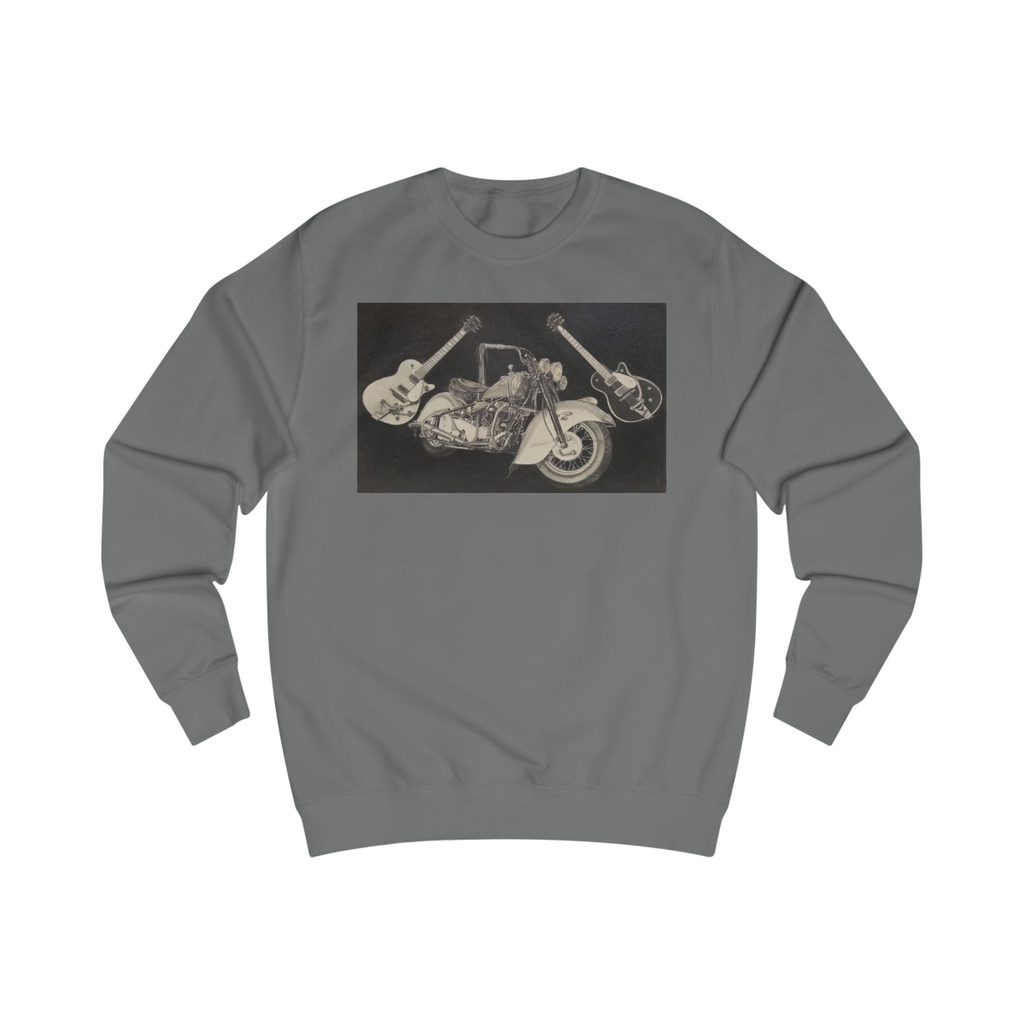 Retro Motorcycle and Guitar Duo Sweatshirt