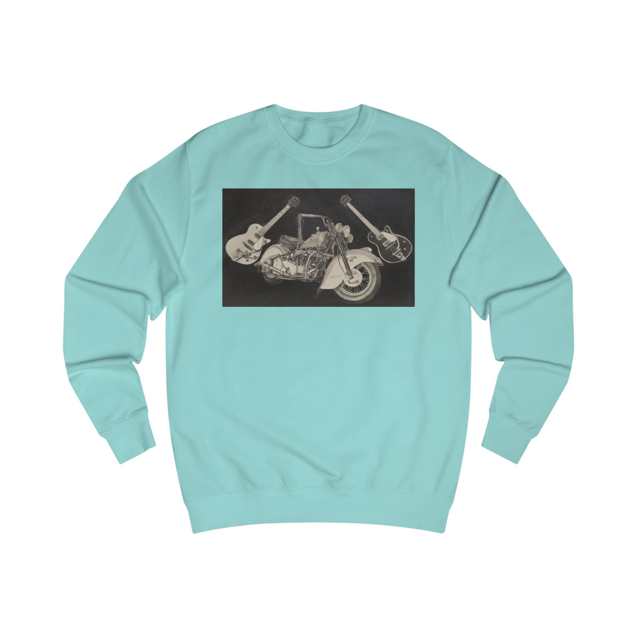 Retro Motorcycle and Guitar Duo Sweatshirt