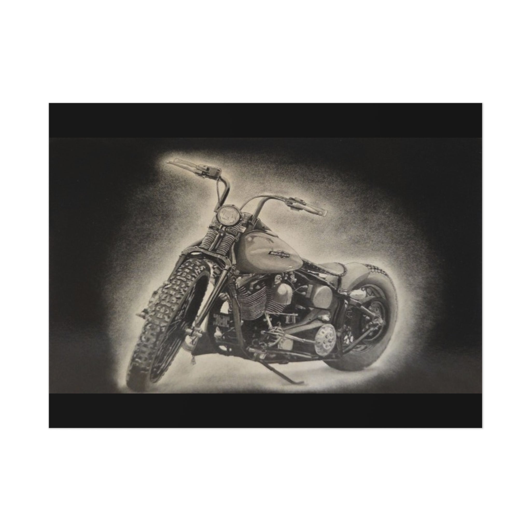 Old Crow Steel Stallion Motorcycle Art Print
