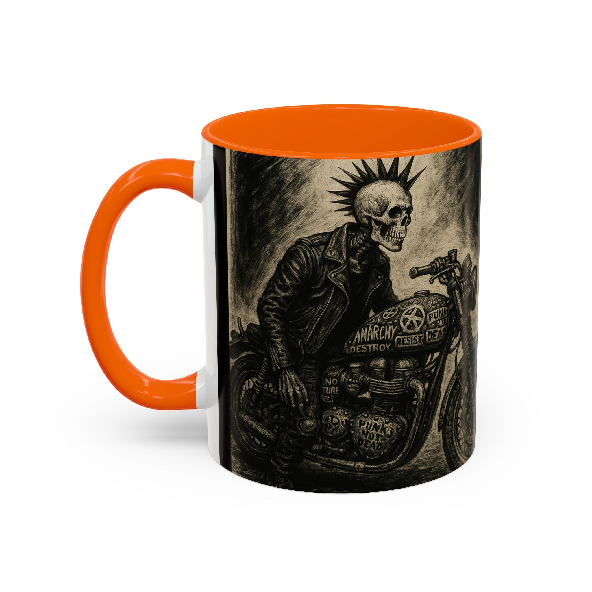 24 Punk Skull  Anarchy Motorcycle Design Mug