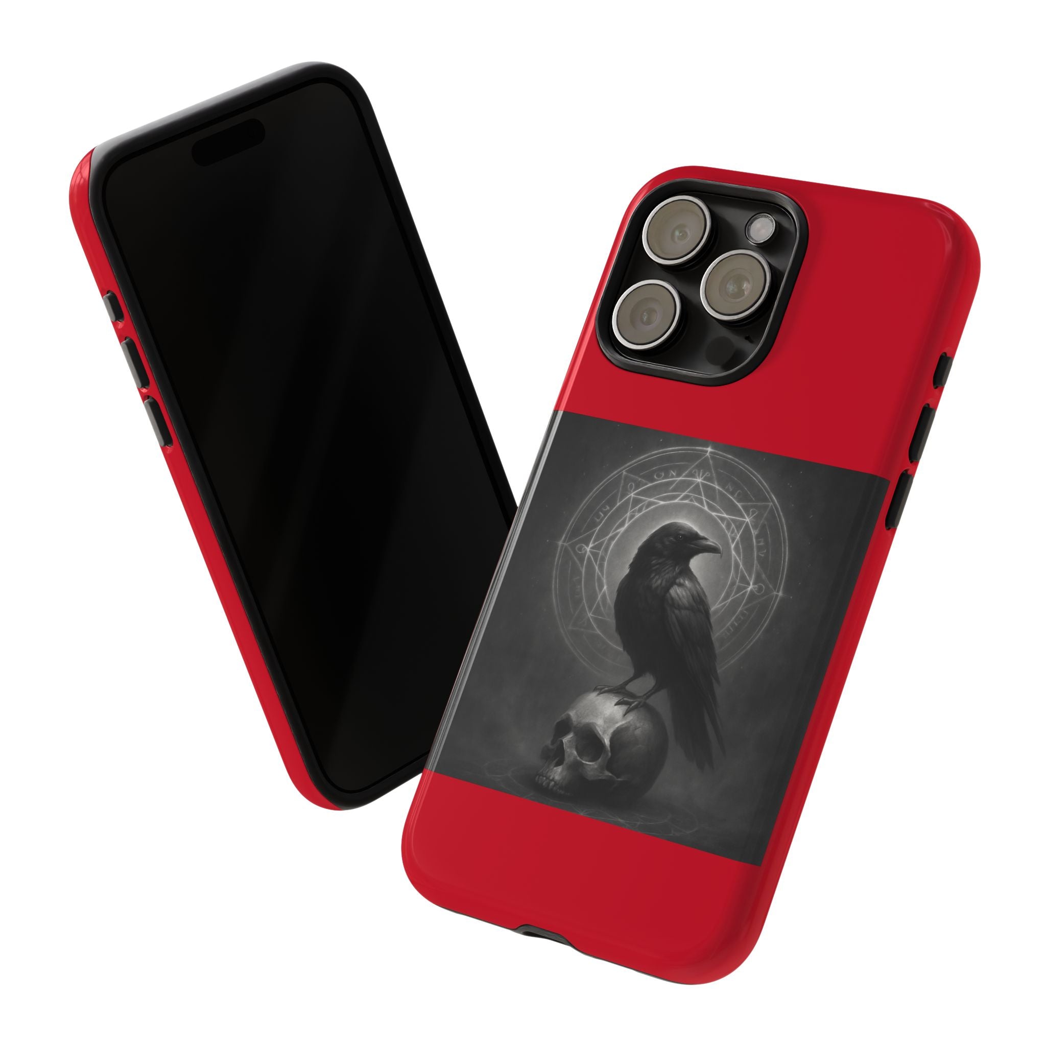 Occult Raven Sigil & Skull Art Cases