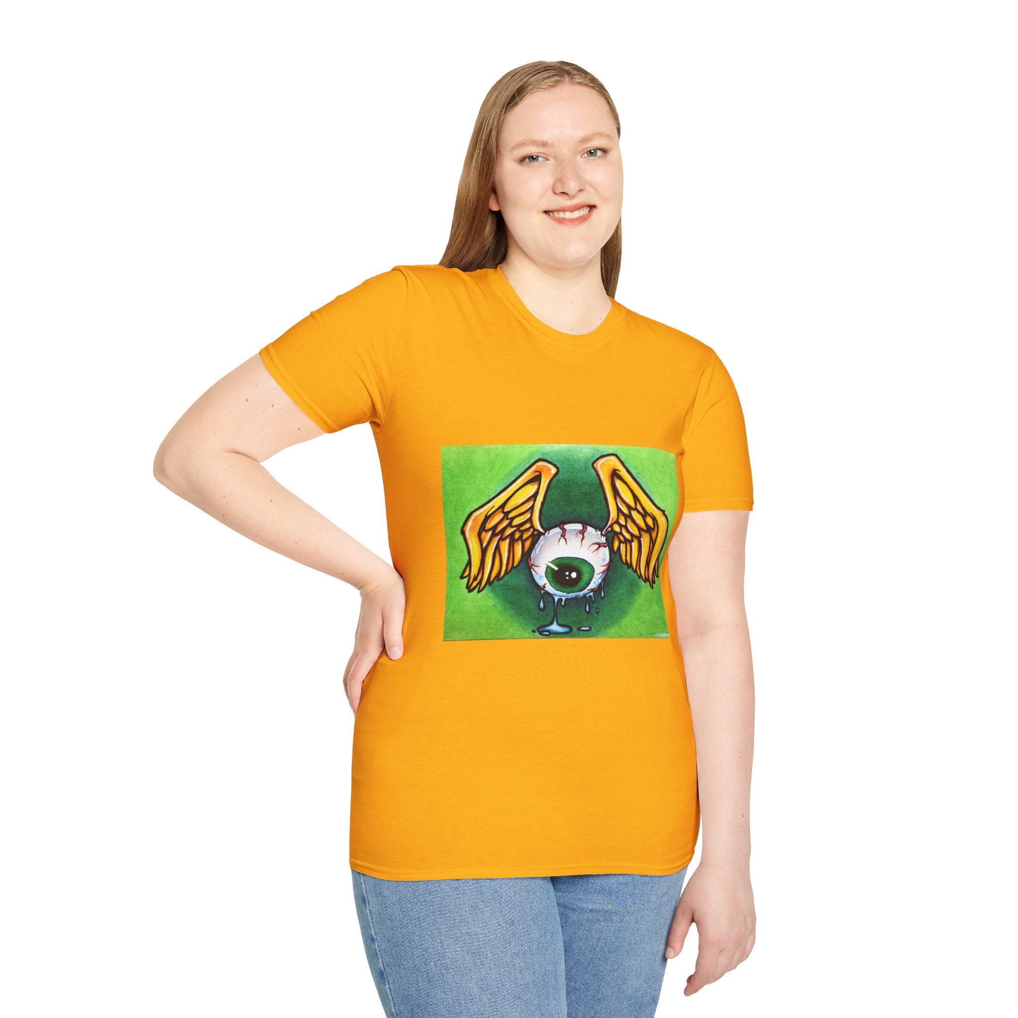 Flying Eyeball Art Print Softstyle T-Shirt