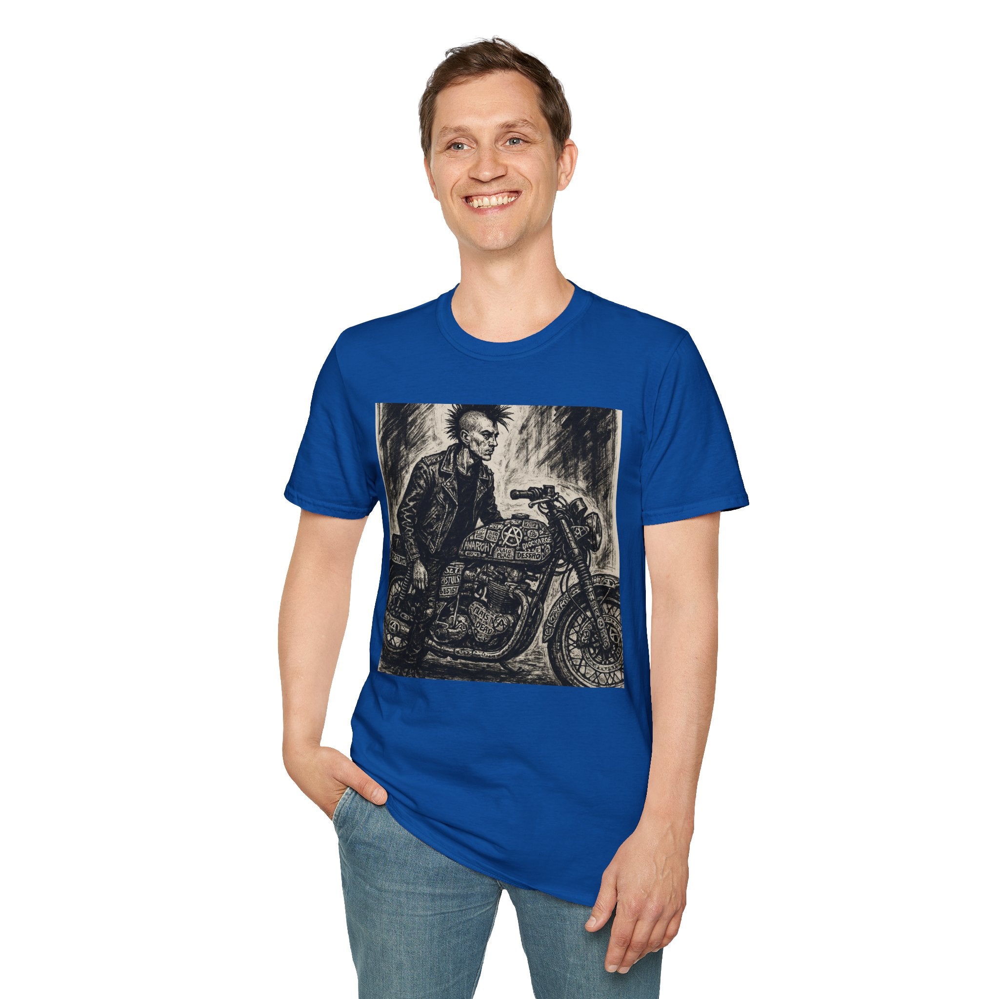 Punk Biker Illustration T-Shirt