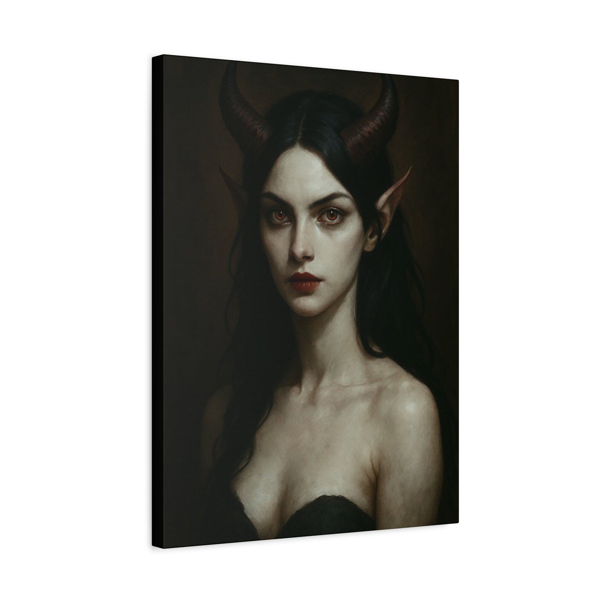 Gothic Art Canvas Print, Demon Aesthetic Home Decor, Dark Fantasy Wall Art, Witchy Room Decoration, Unique Gift for Halloween, Edgy Art