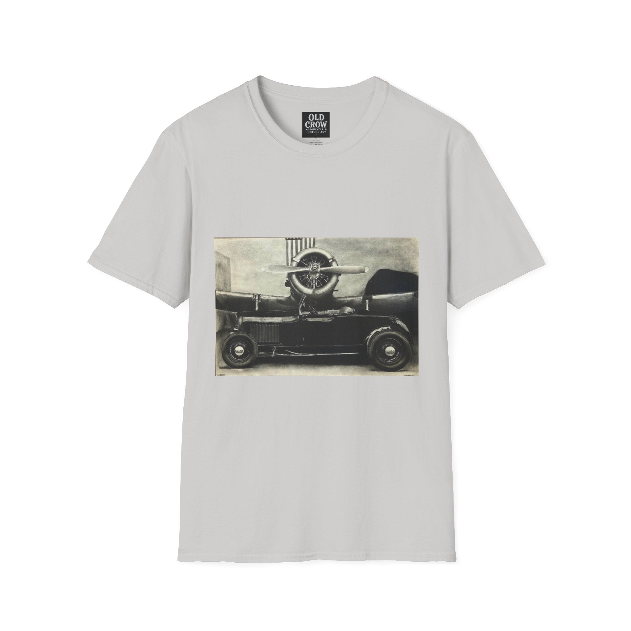 Speed & Sky Softstyle T-Shirt, WW2 Airplane, Hotrod Roadster