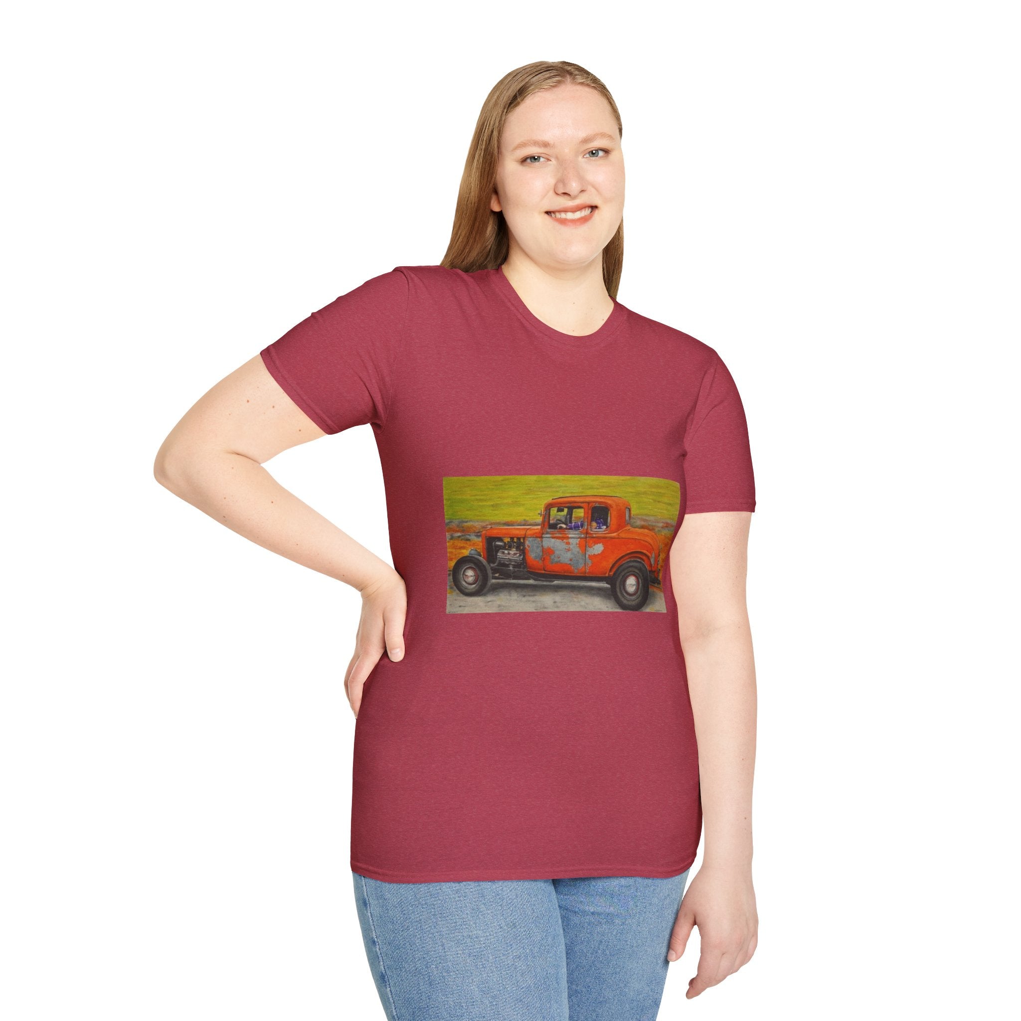 Vintage Hotrod in Motion Softstyle T-Shirt, " Book'n"