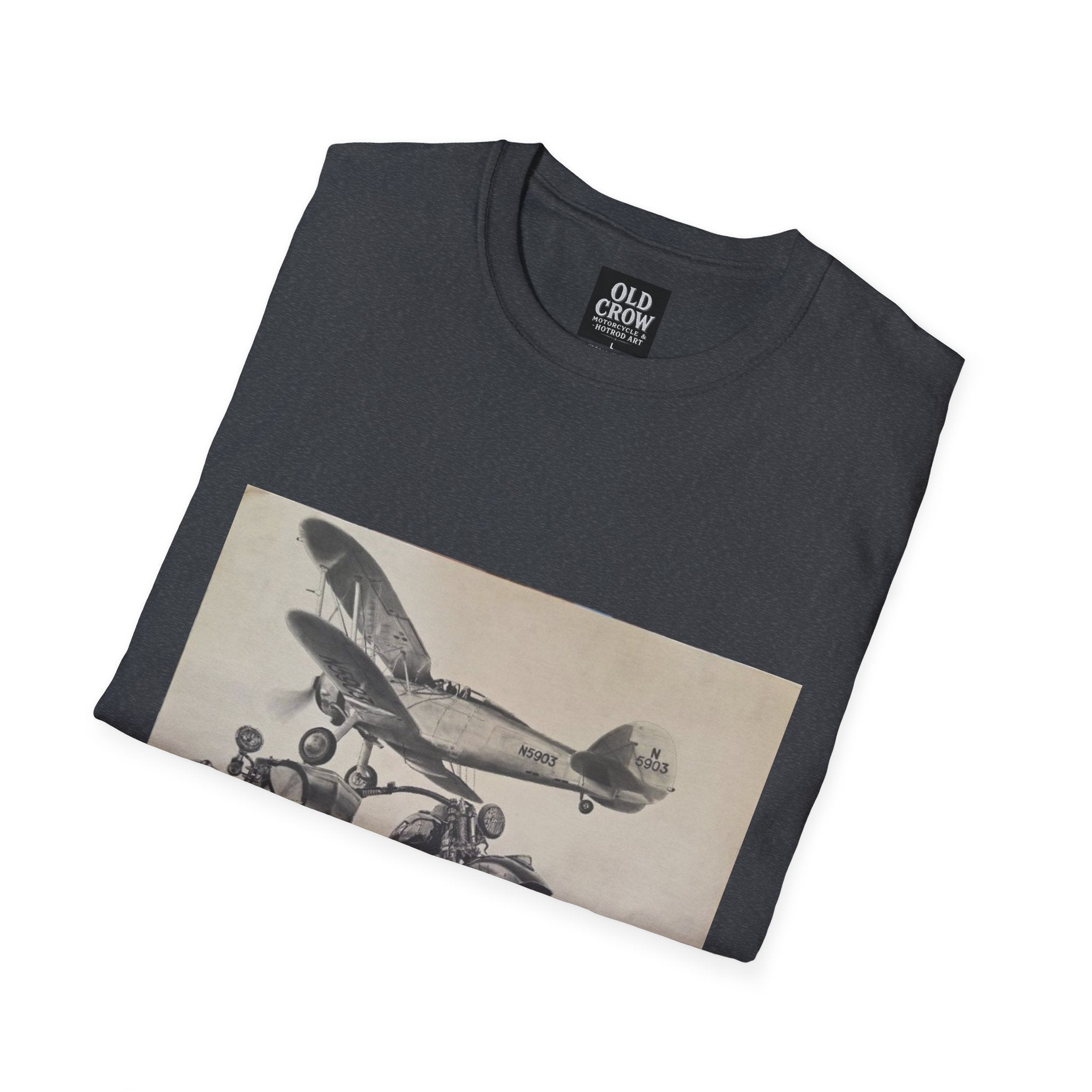 Aviation and Motorcycle Heritage Print  T-Shirt