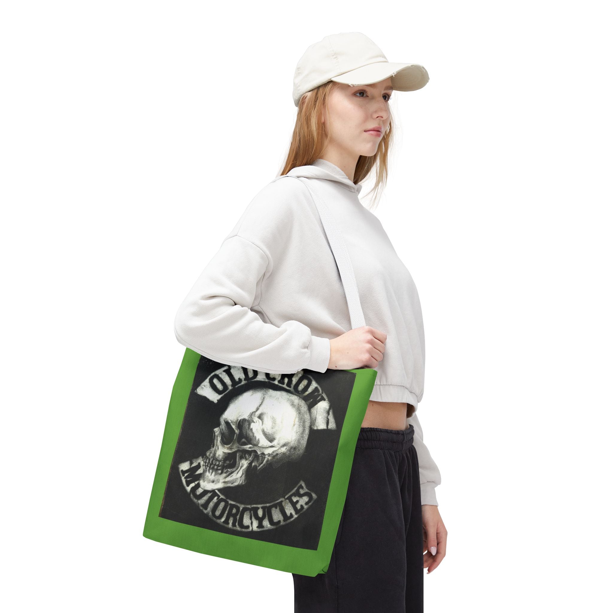 Old Crow Motorcycles Skull Emblem Tote Bag