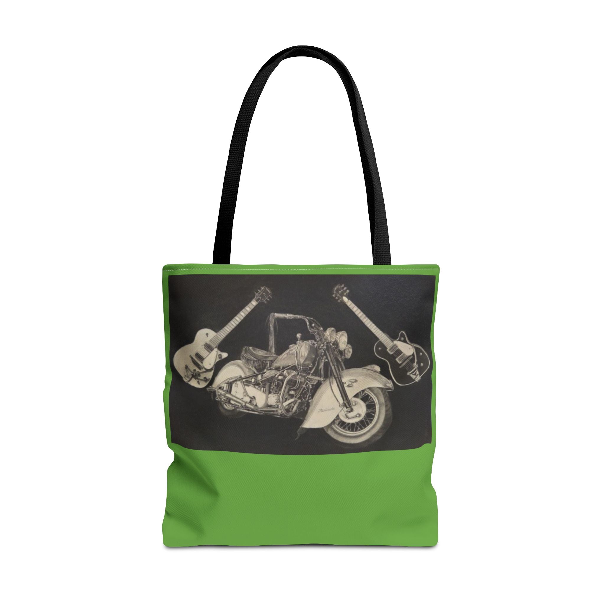 Two Wheels, Six Strings Tote Bag