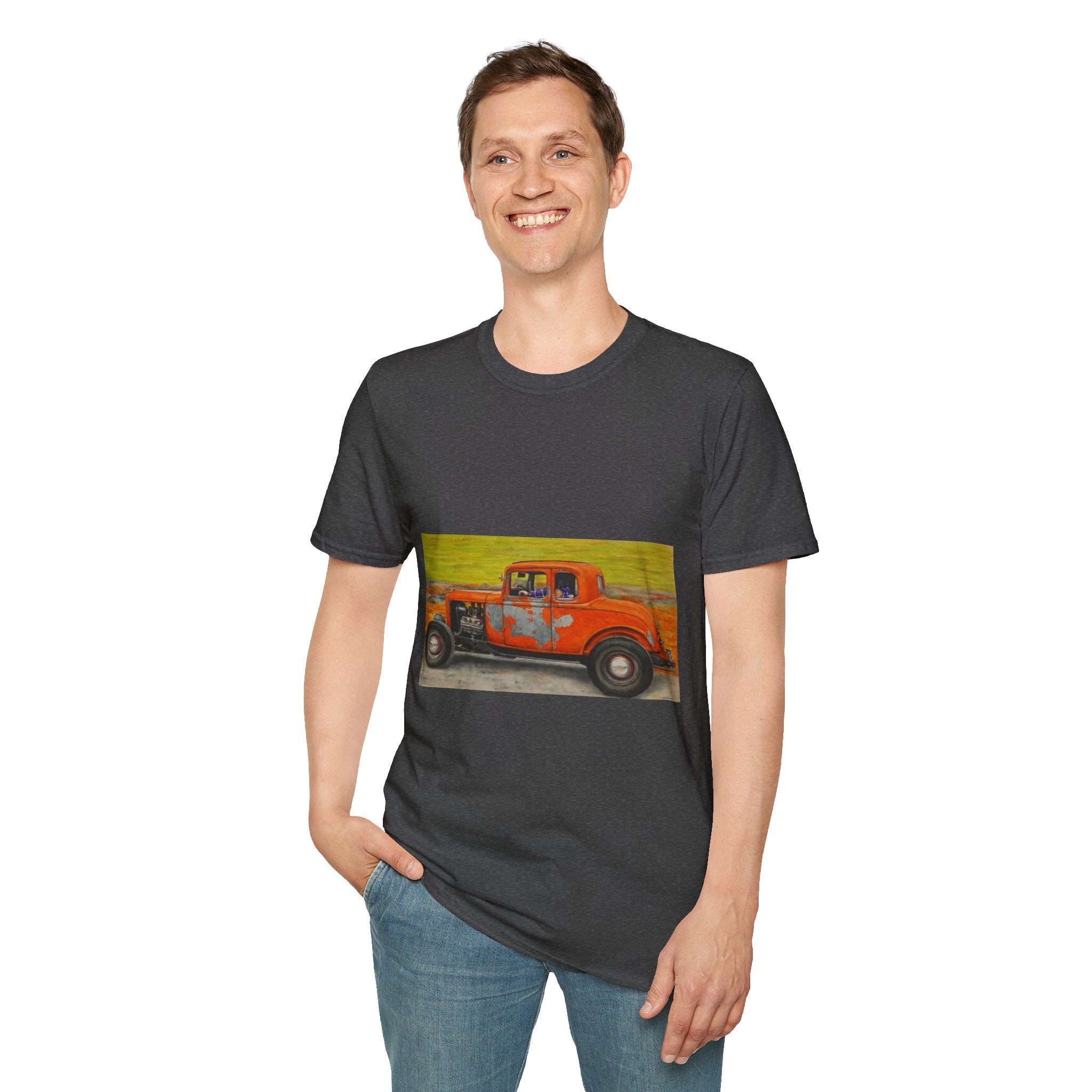 Vintage Hotrod in Motion Softstyle T-Shirt, " Book'n"