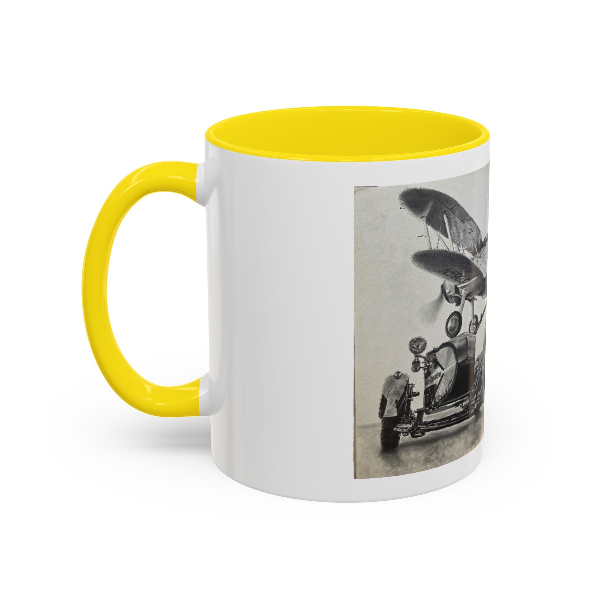 Vintage Motorcycle & Plane Coffee Mug