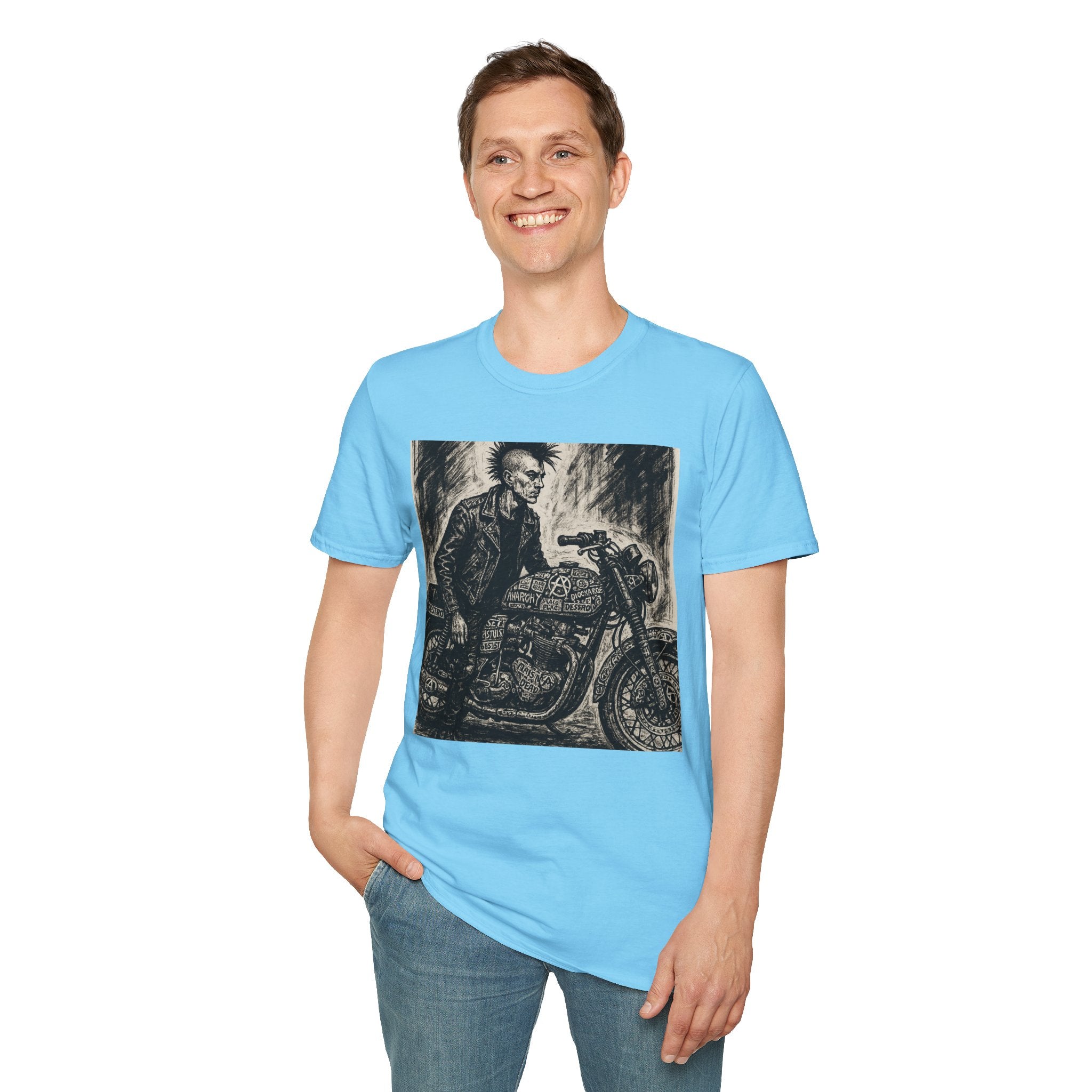 Punk Biker Illustration T-Shirt