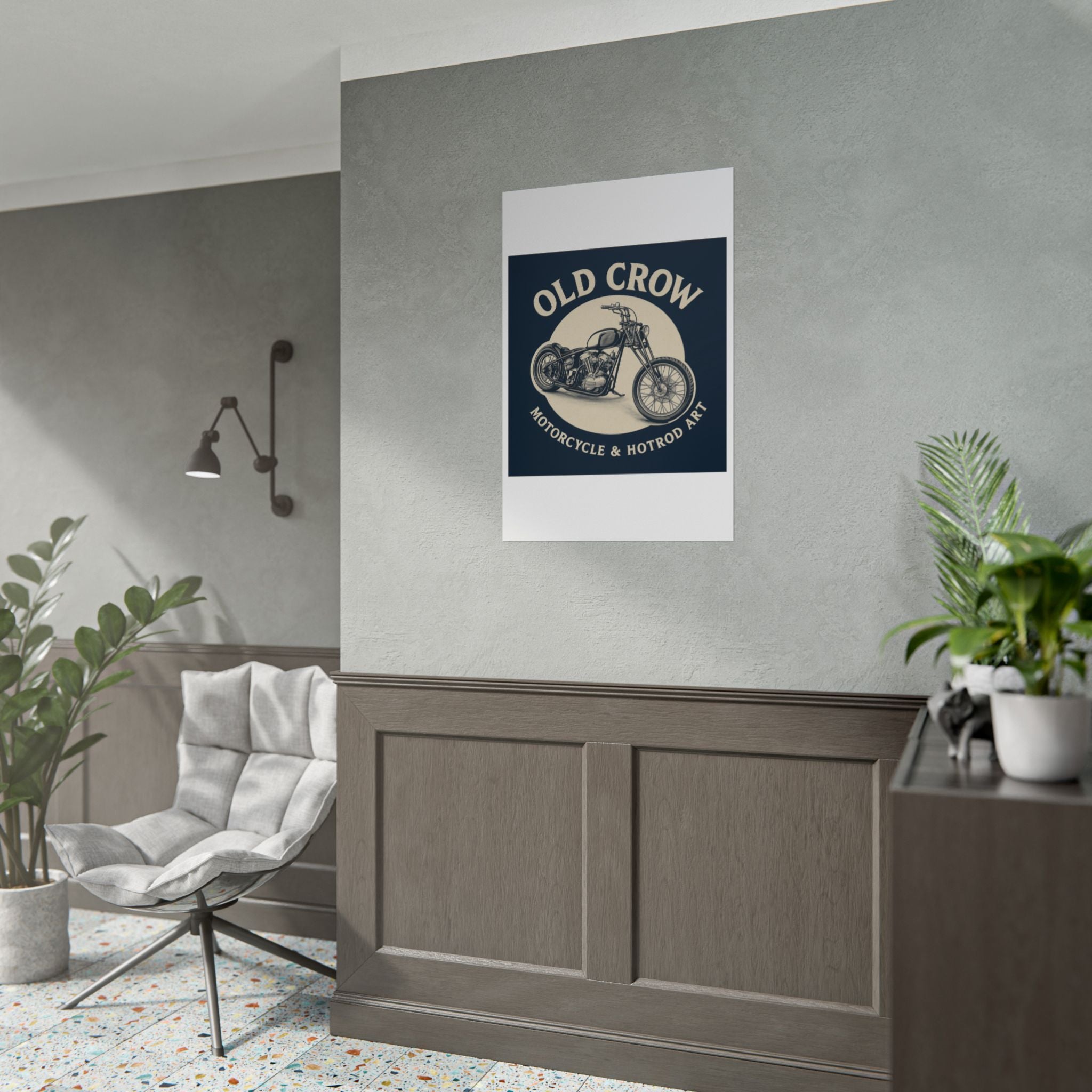 Old Crow Rolled Poster, Retro Wall Decor