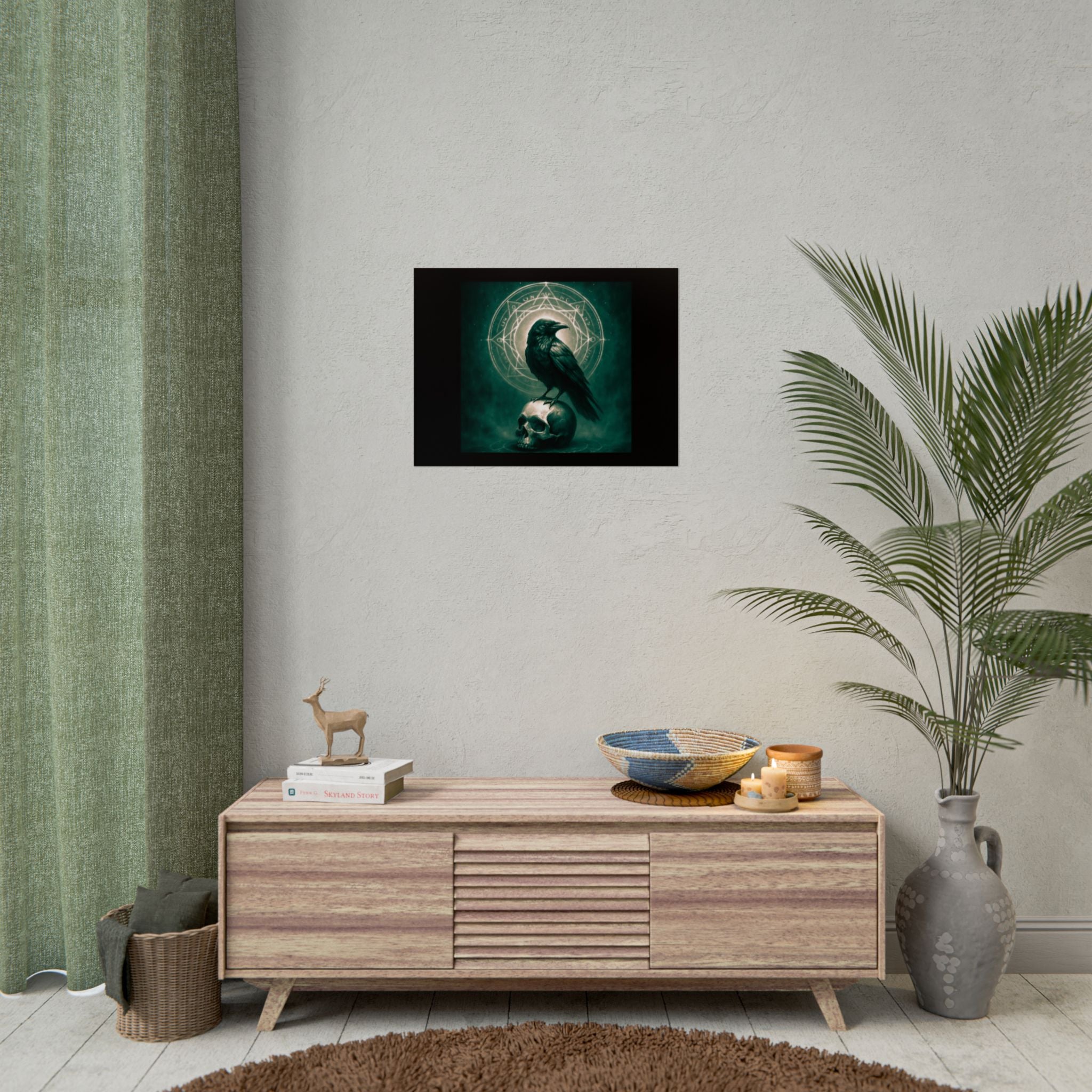 Mystical Raven Art Poster | Dark Aesthetic Wall Decor for Home