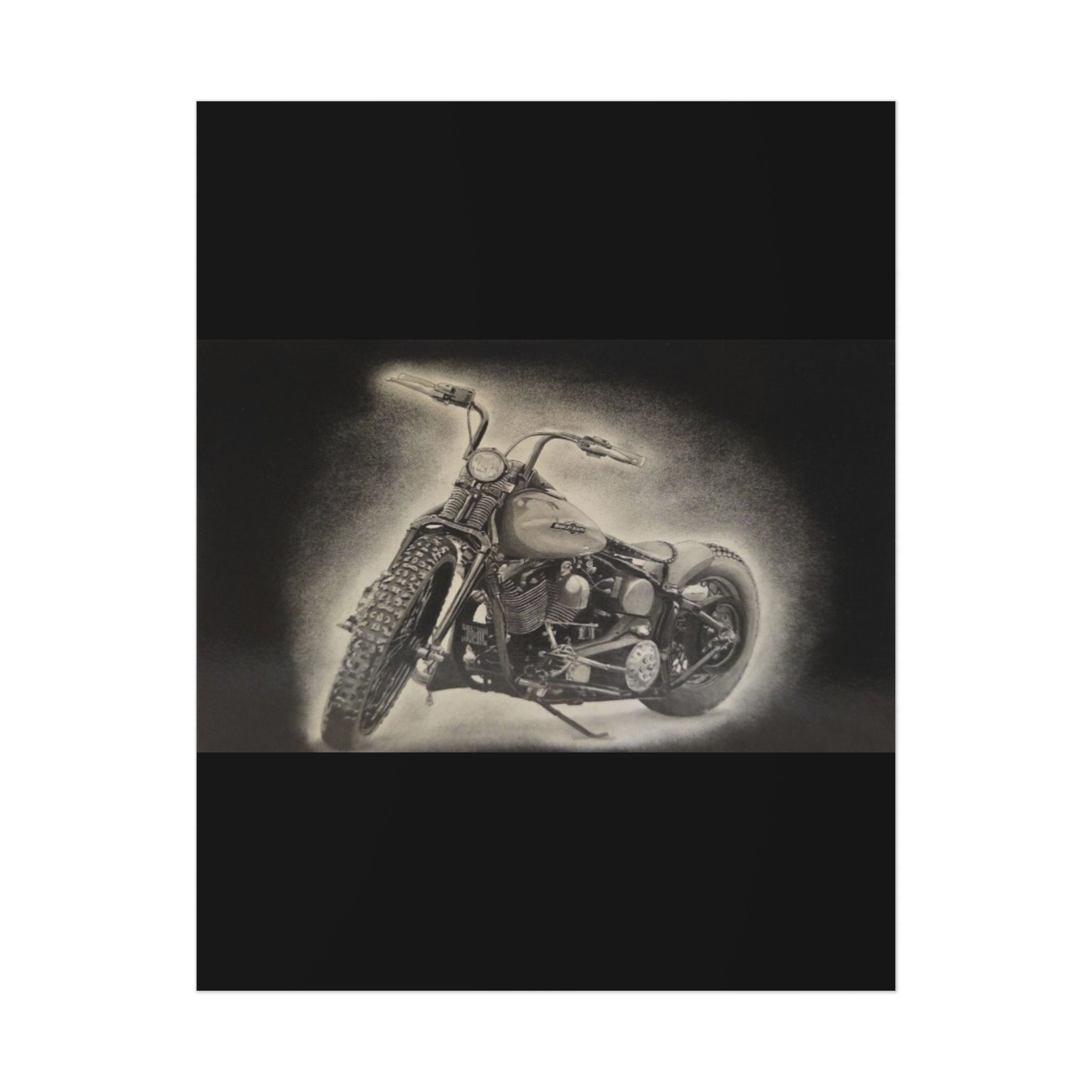 Old Crow Steel Stallion Motorcycle Art Print