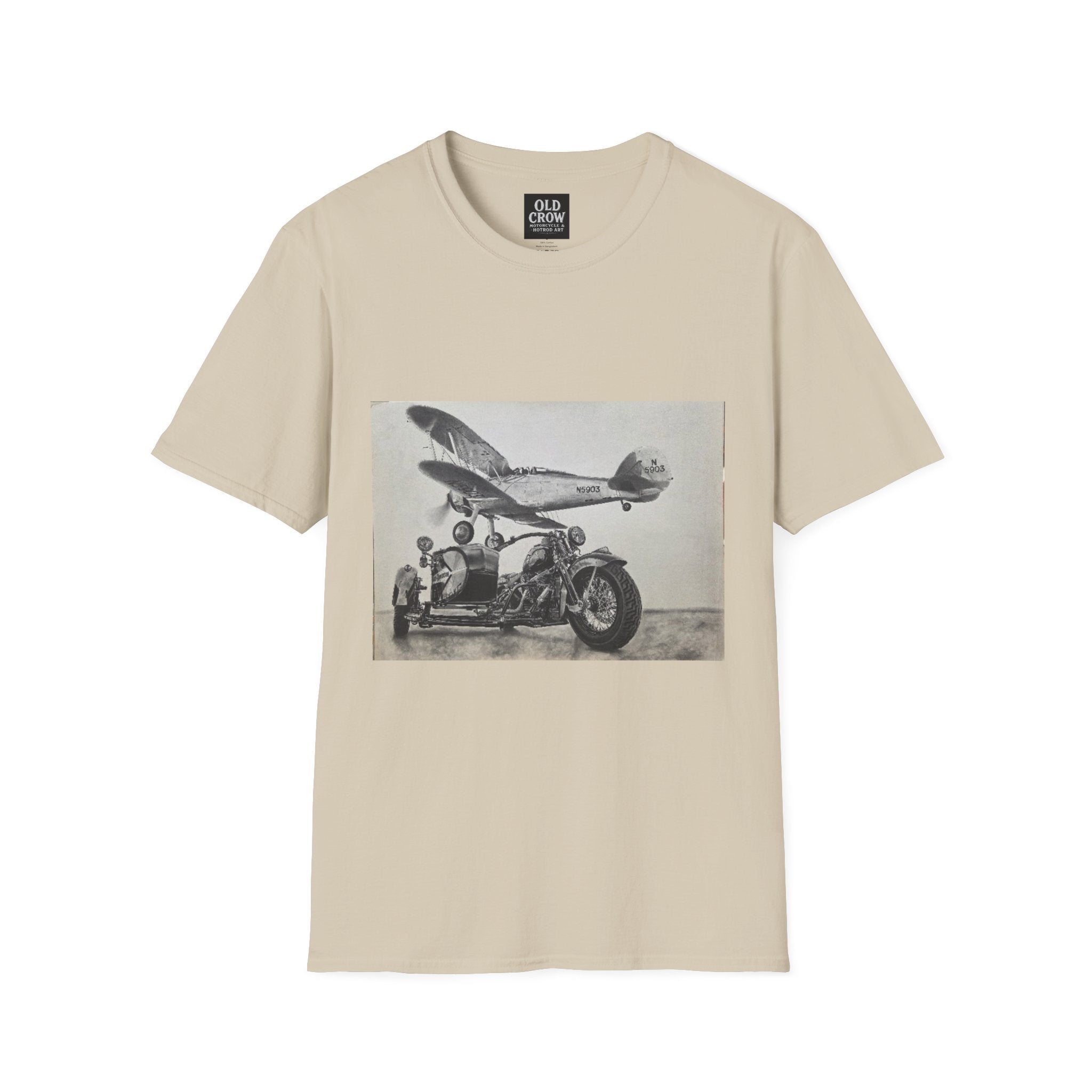 Old-School Aviation Meets Two Wheels T-Shirt