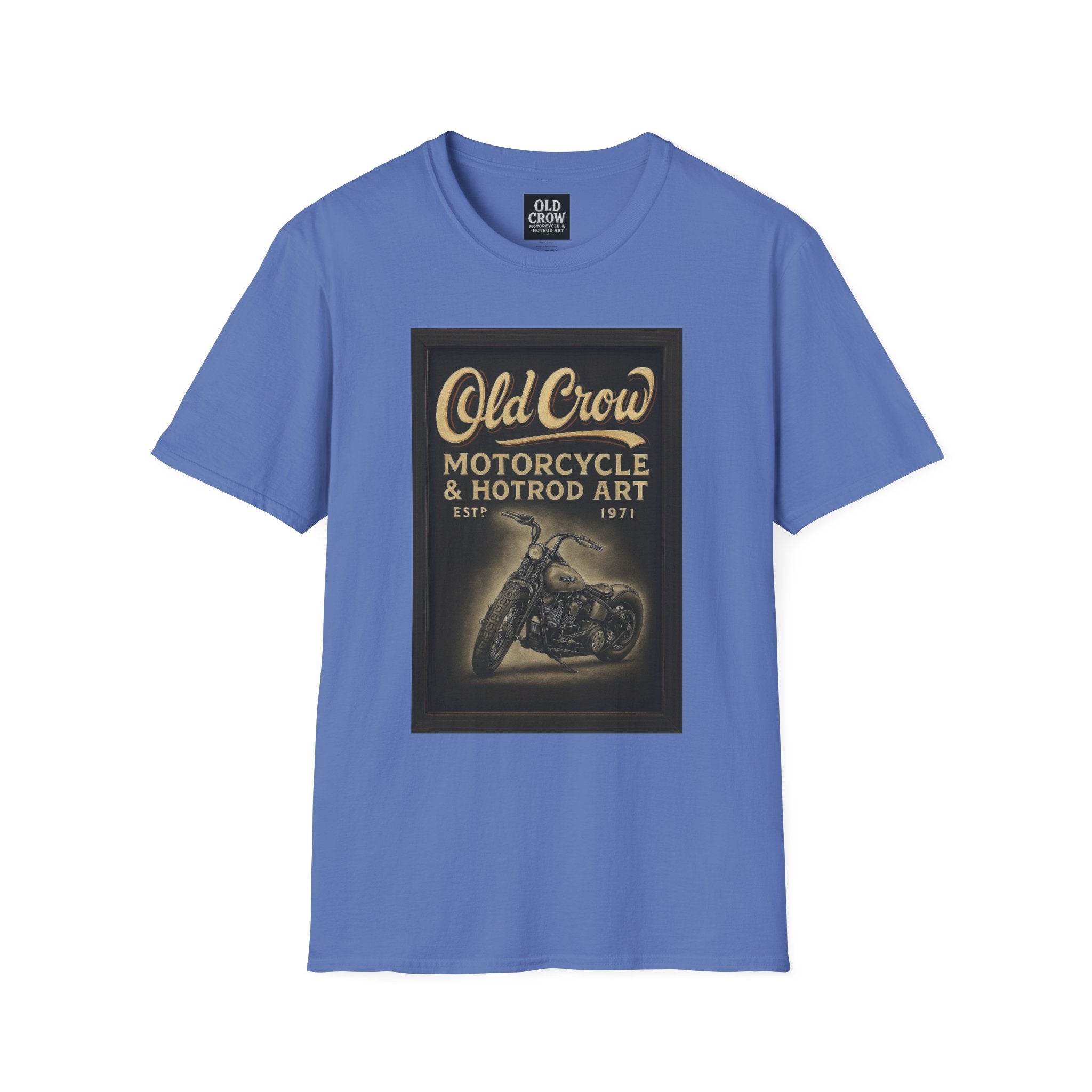 Old Crow Motorcycle & Hotrod Art Softstyle T-Shirt