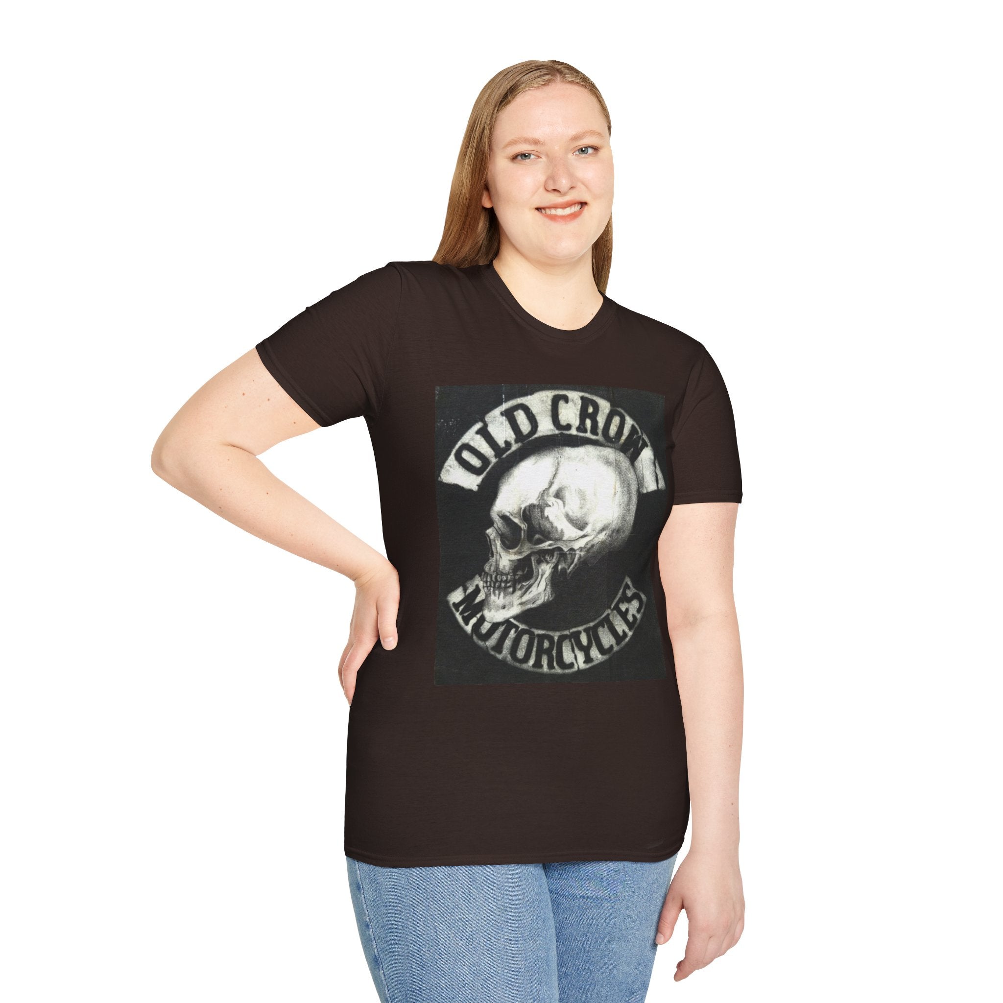 Old Crow Motorcycles Skull Emblem Patch T-Shirt