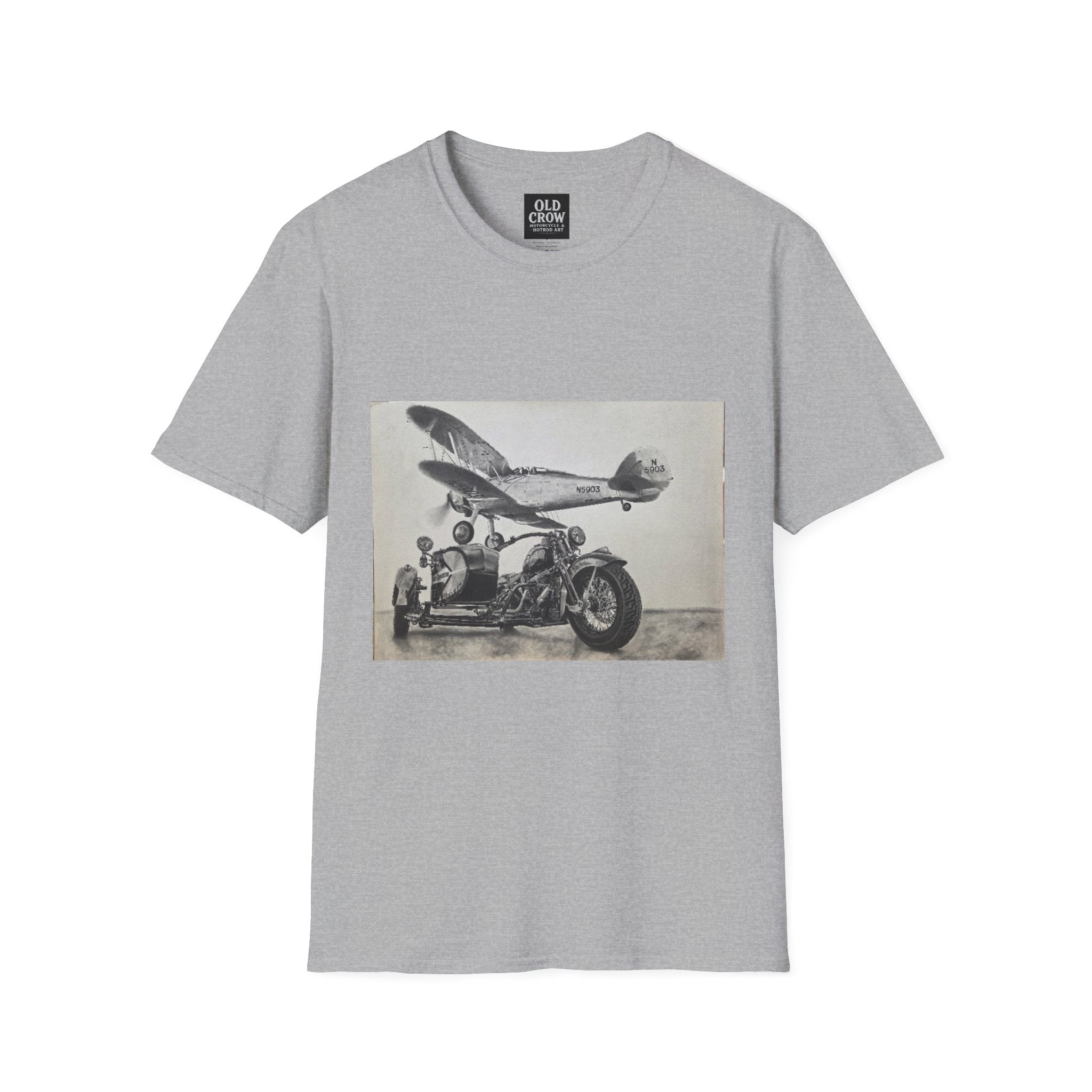 Old-School Aviation Meets Two Wheels T-Shirt