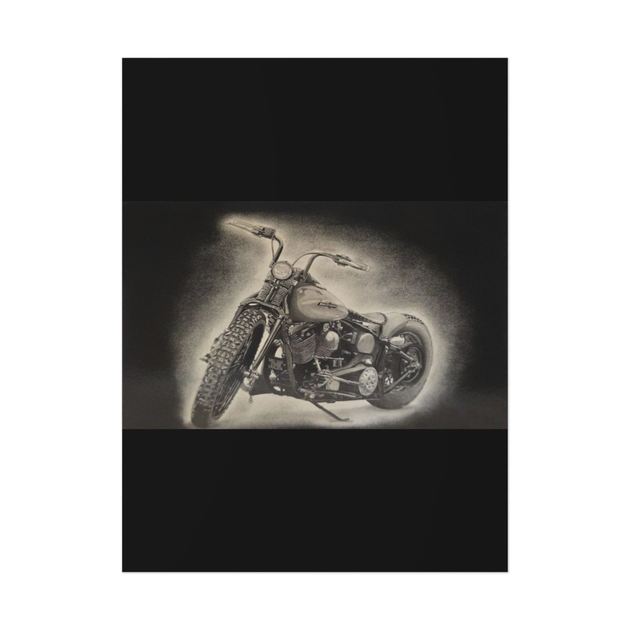 Old Crow Steel Stallion Motorcycle Art Print