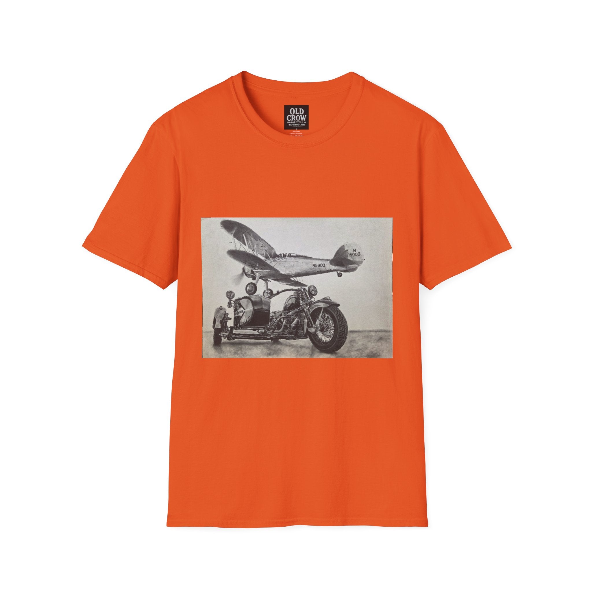 Old-School Aviation Meets Two Wheels T-Shirt