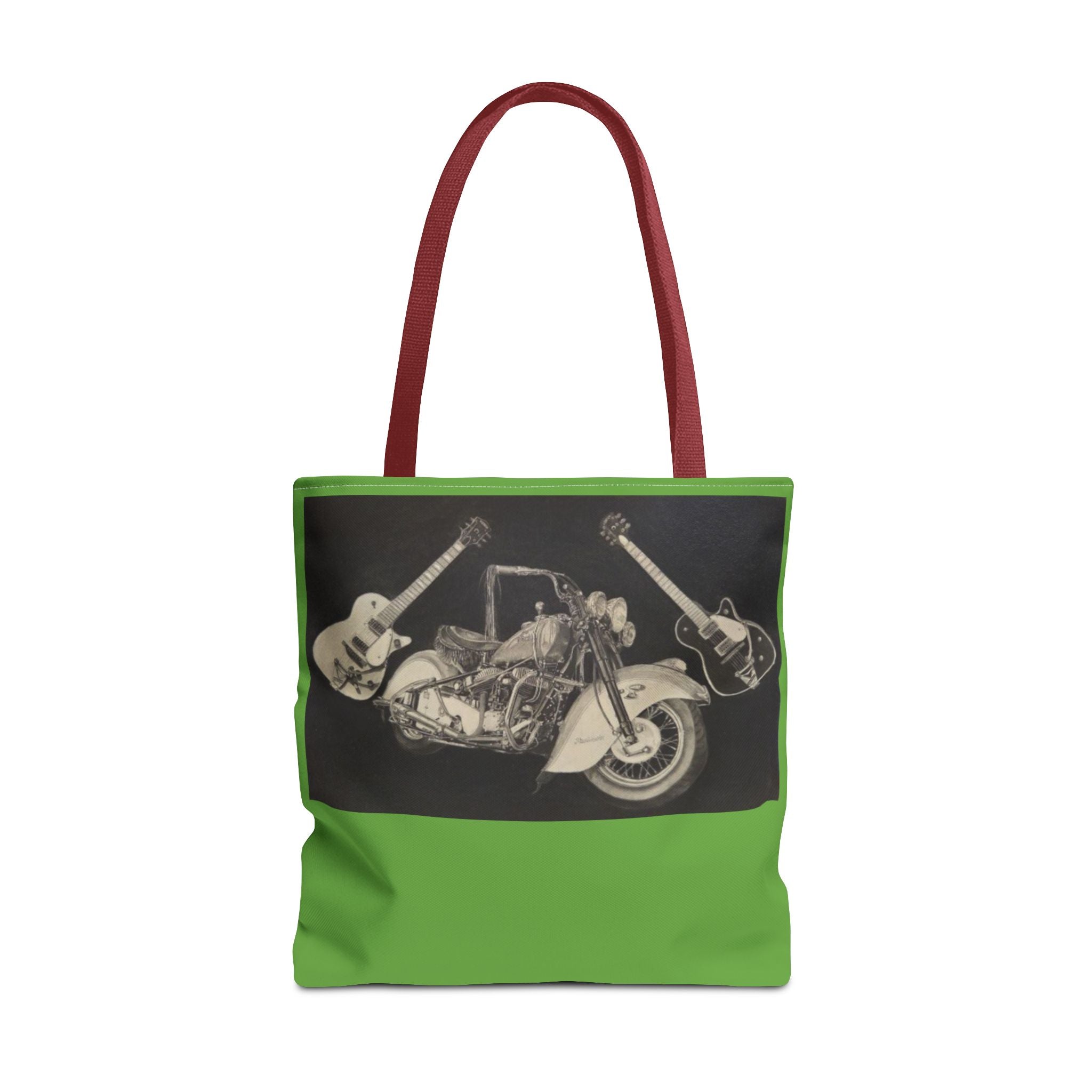 Two Wheels, Six Strings Tote Bag