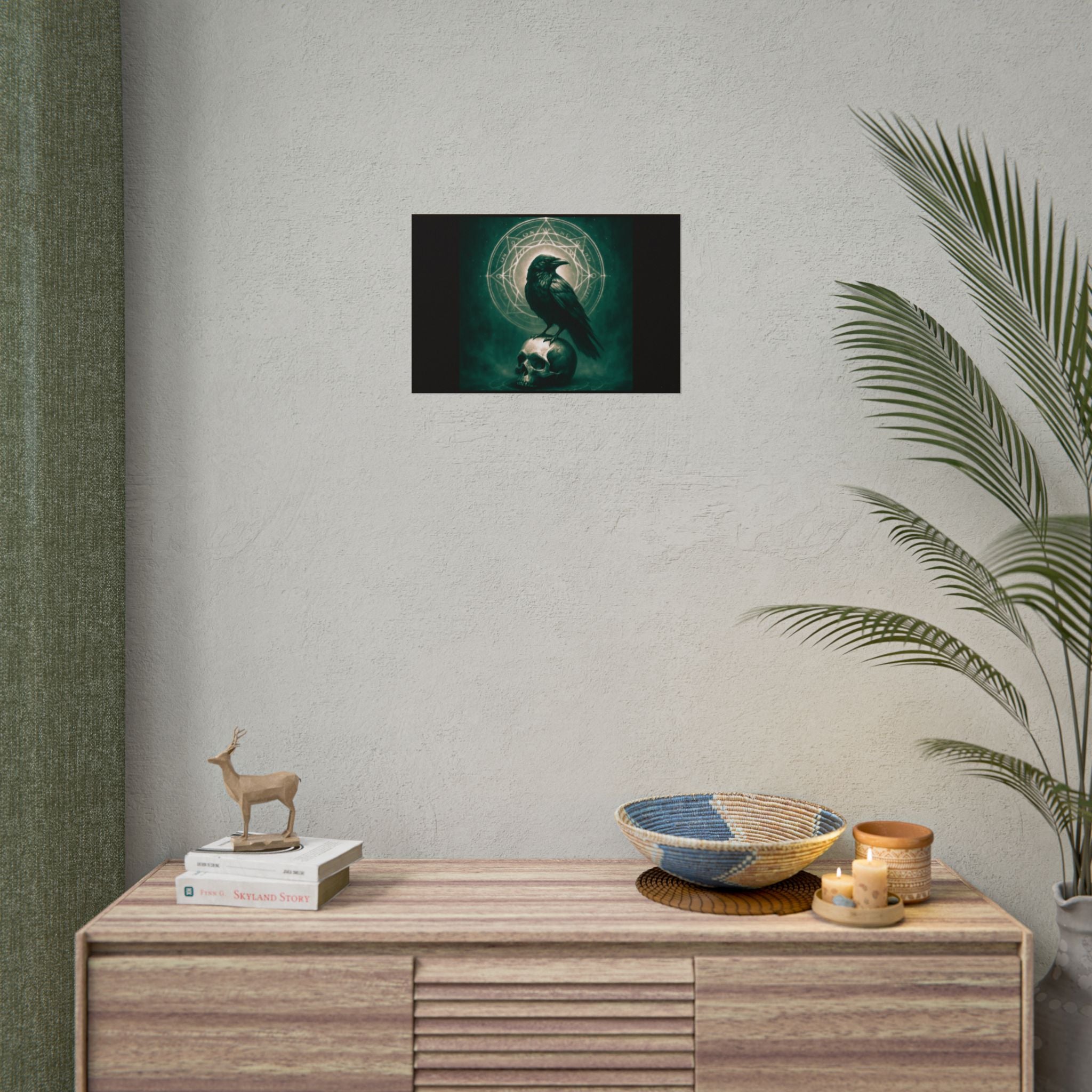 Mystical Raven Art Poster | Dark Aesthetic Wall Decor for Home
