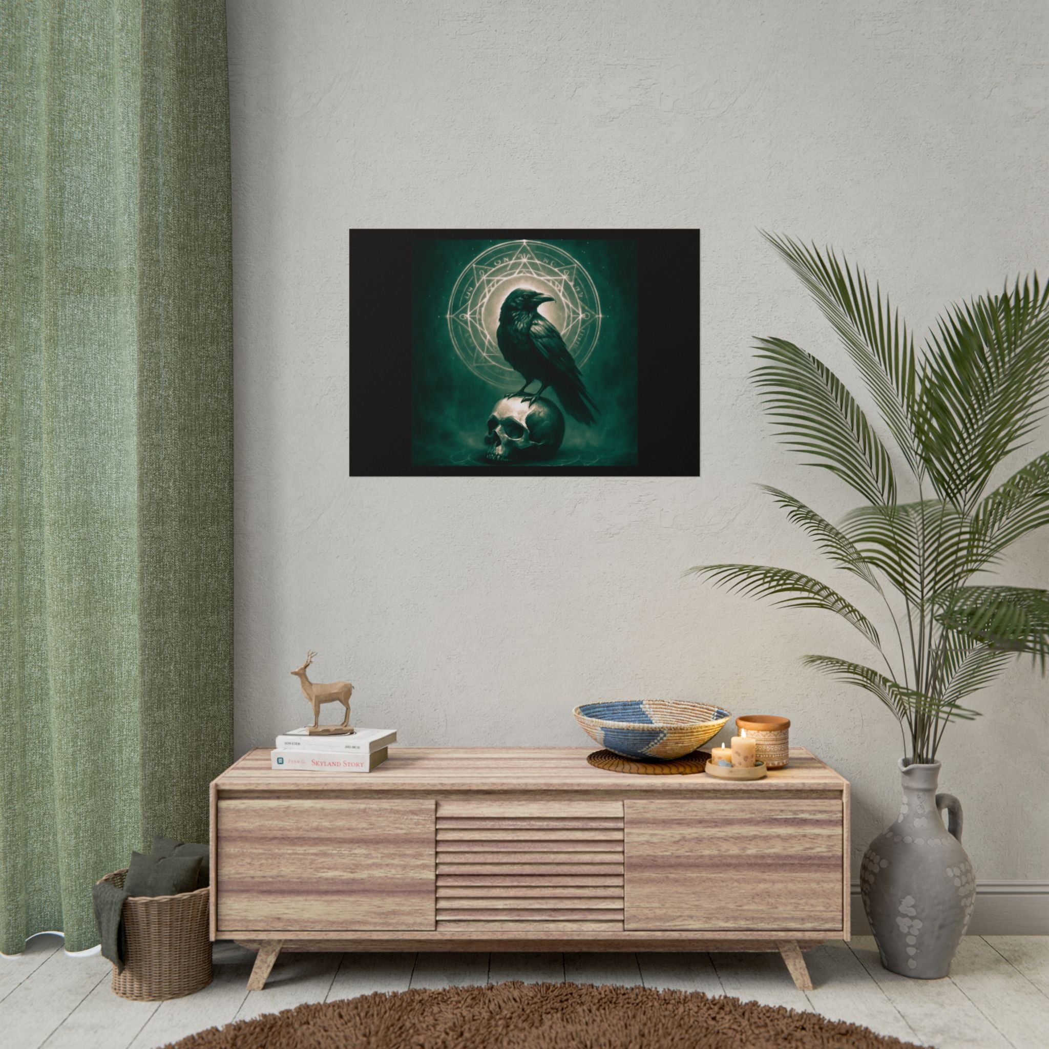 Mystical Raven Art Poster | Dark Aesthetic Wall Decor for Home