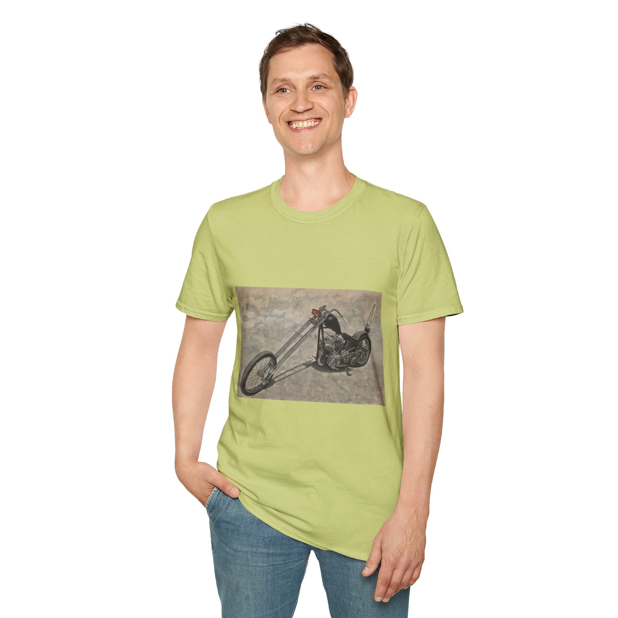 Retro Chopper Motorcycle Poster T-Shirt