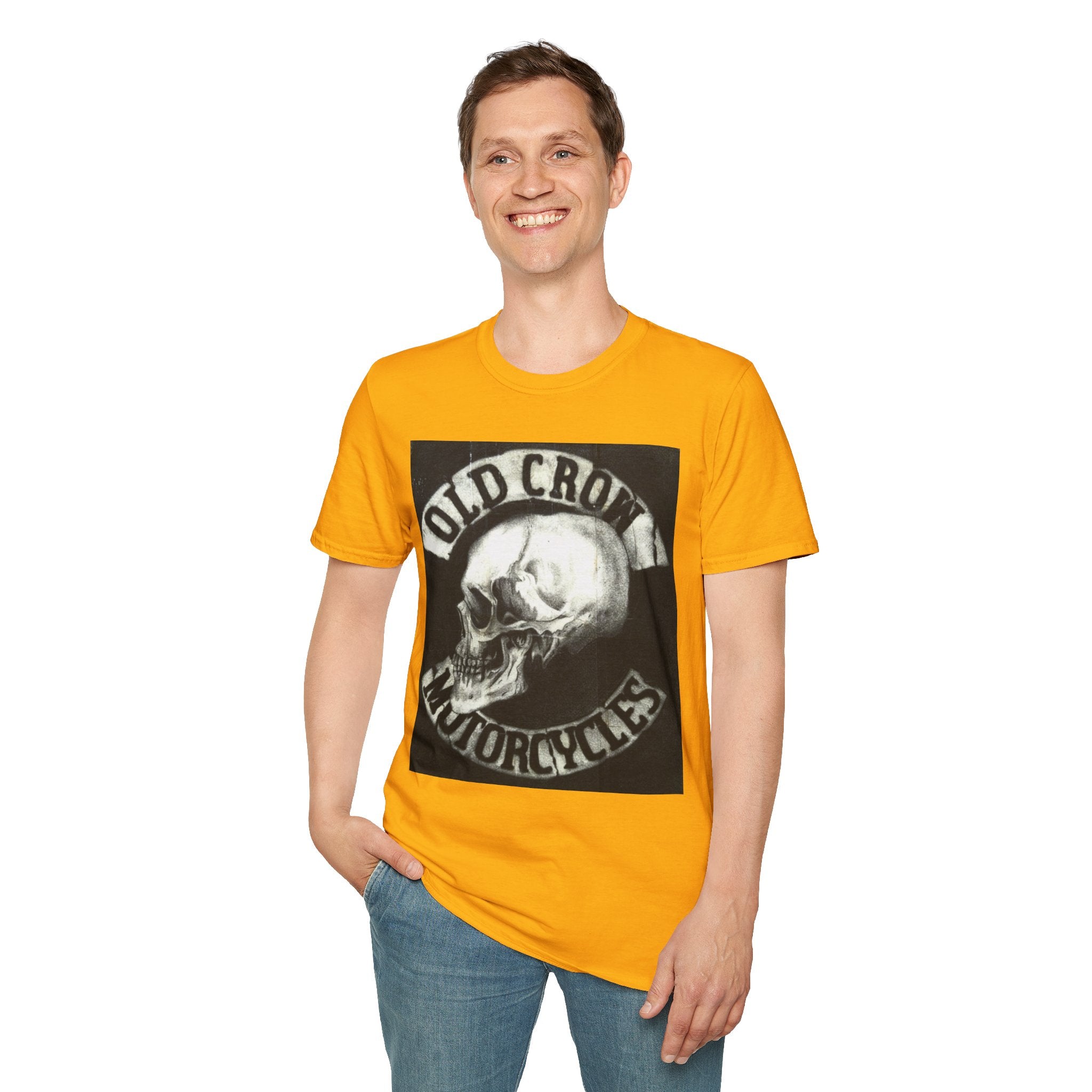 Old Crow Motorcycles Skull Emblem Patch T-Shirt