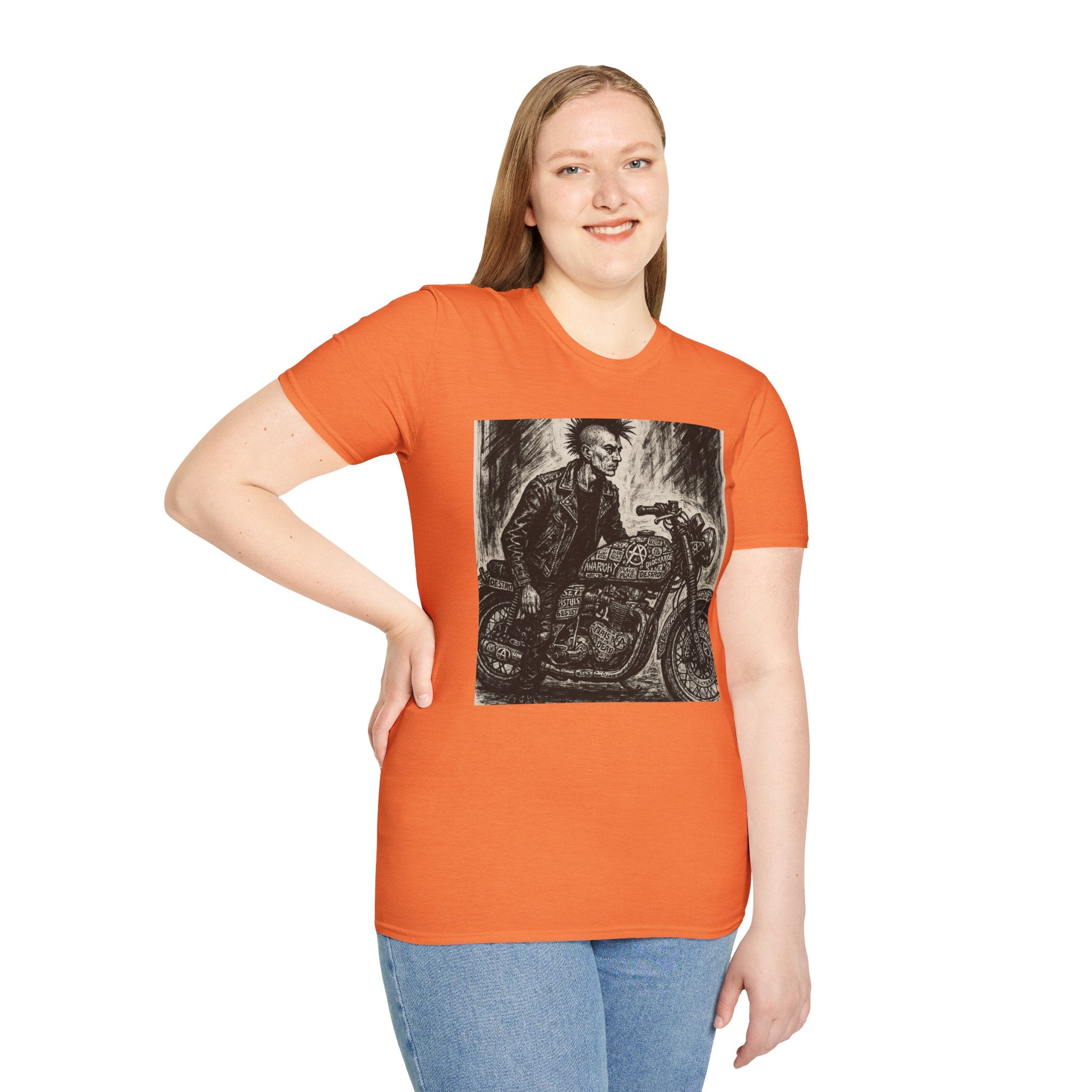 Punk Biker Illustration T-Shirt