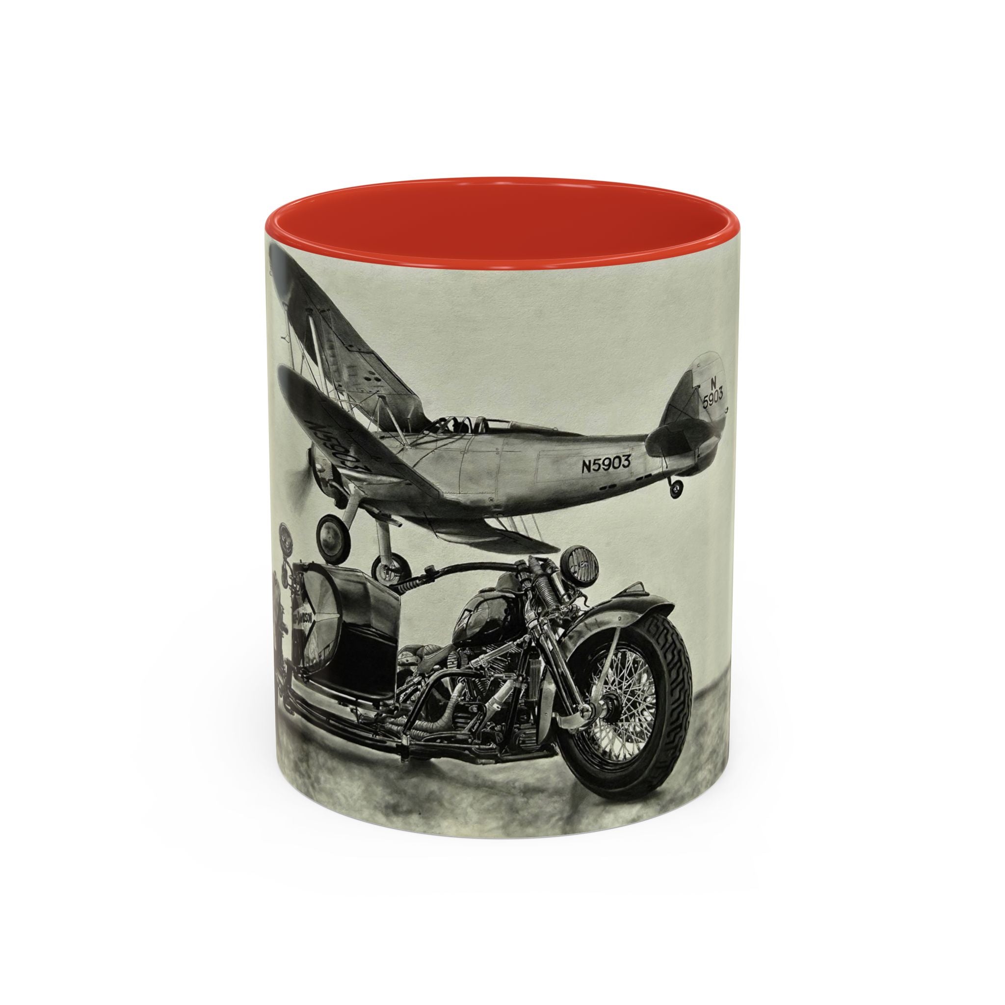 17 Retro Motorcycle & Airplane Coffee Mug