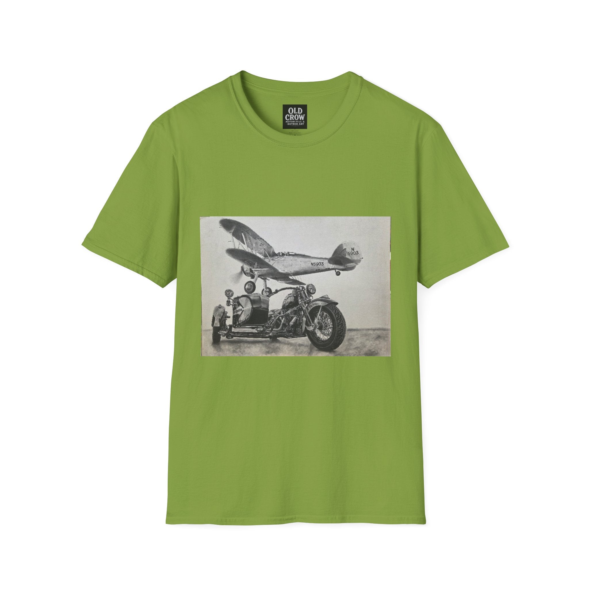 Old-School Aviation Meets Two Wheels T-Shirt