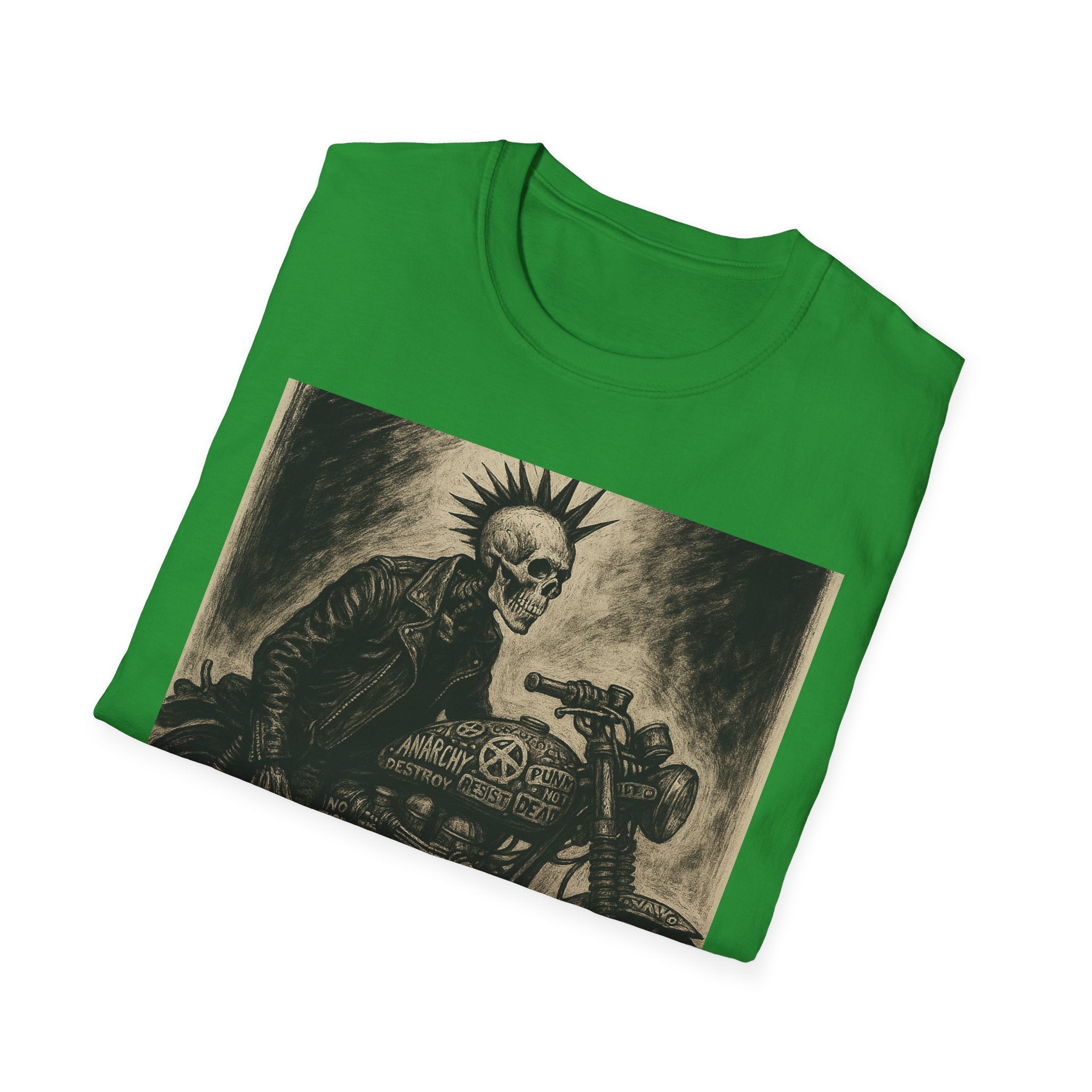 Punk’s Not Dead Biker Art T-Shirt, Classic Zine style