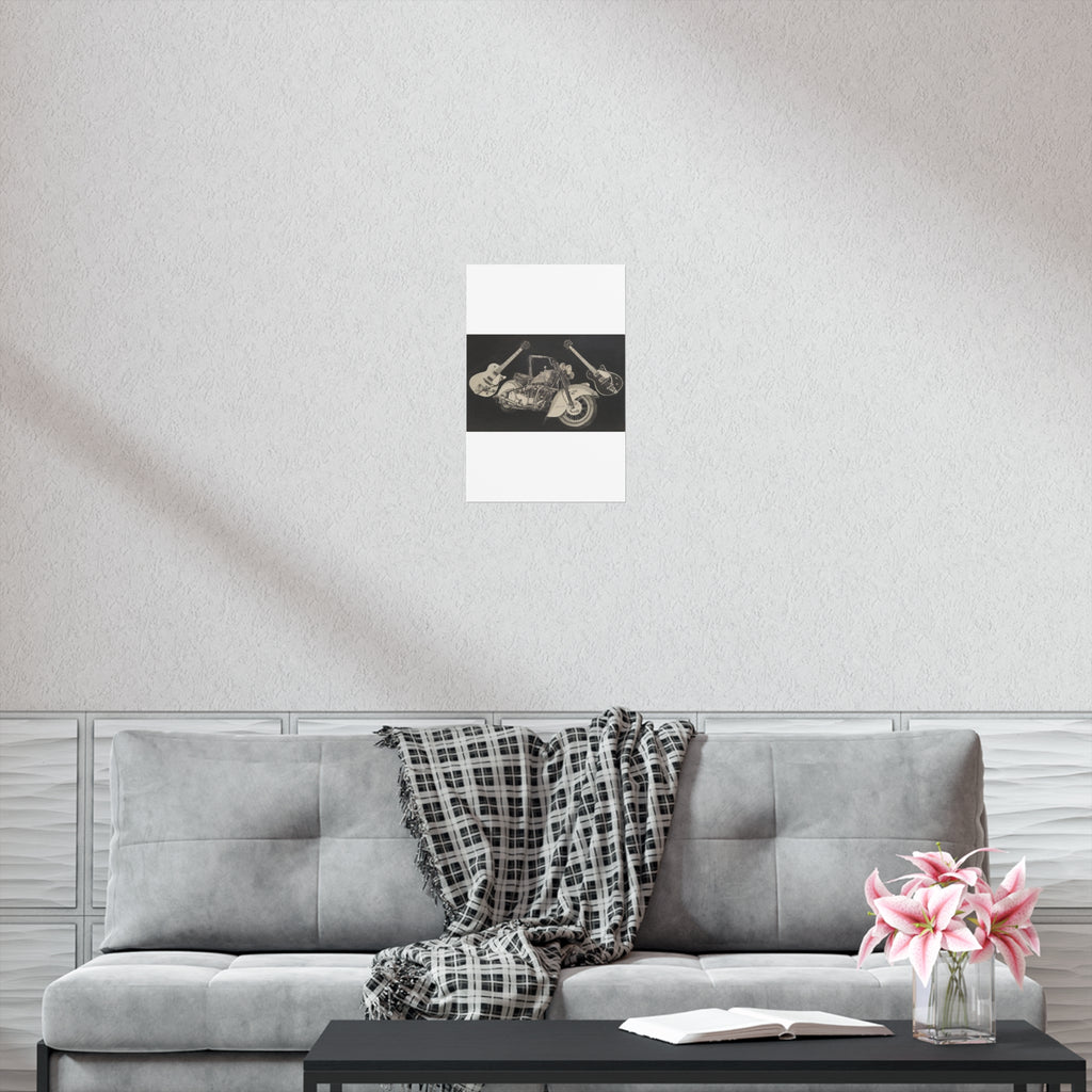 Guitars & Gasoline Art Poster, Music Wall Decor