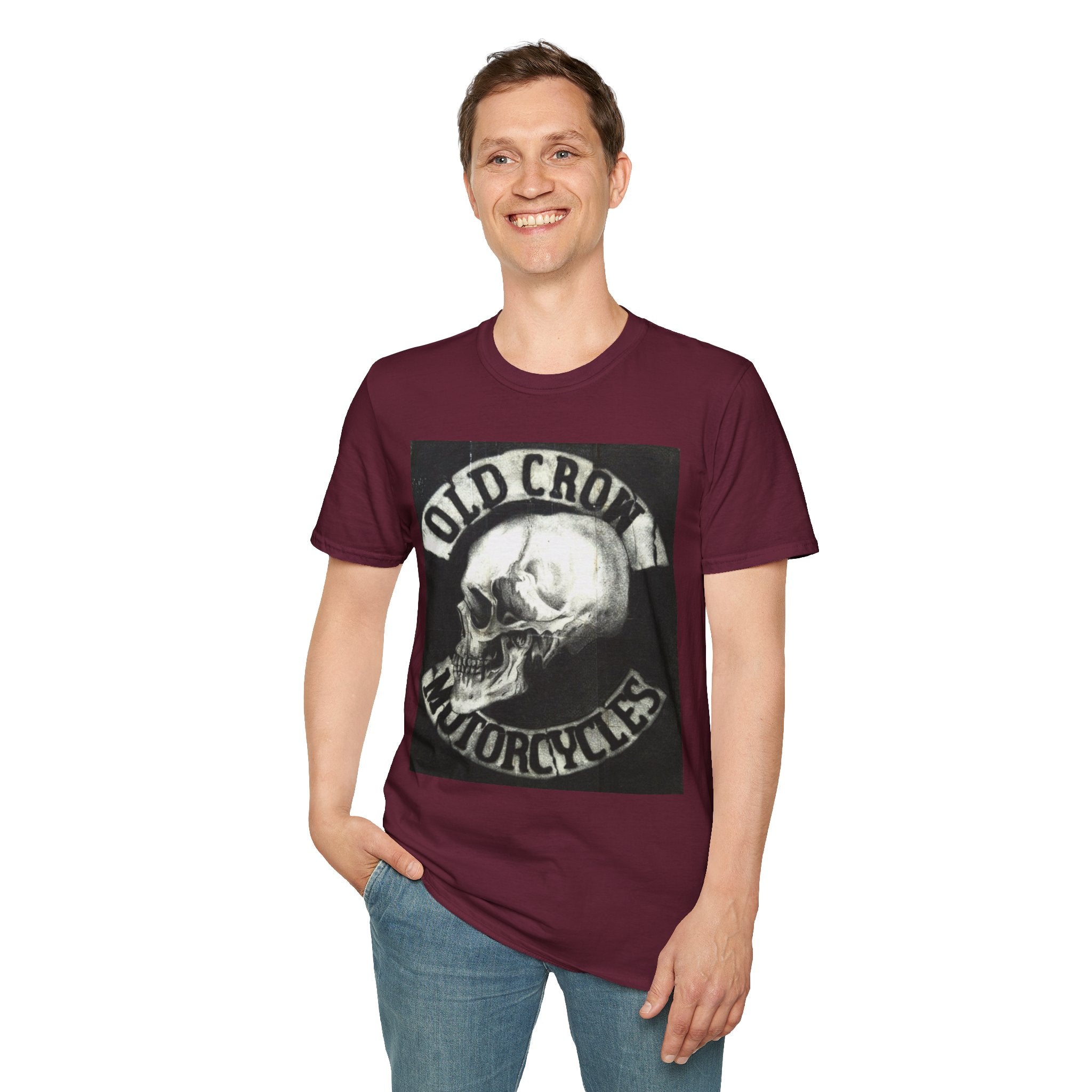 Old Crow Motorcycles Skull Emblem Patch T-Shirt
