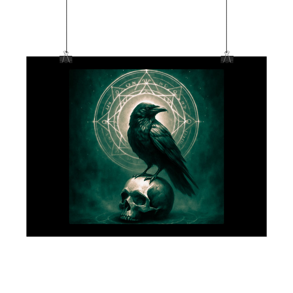 Mystical Raven Art Poster | Dark Aesthetic Wall Decor for Home