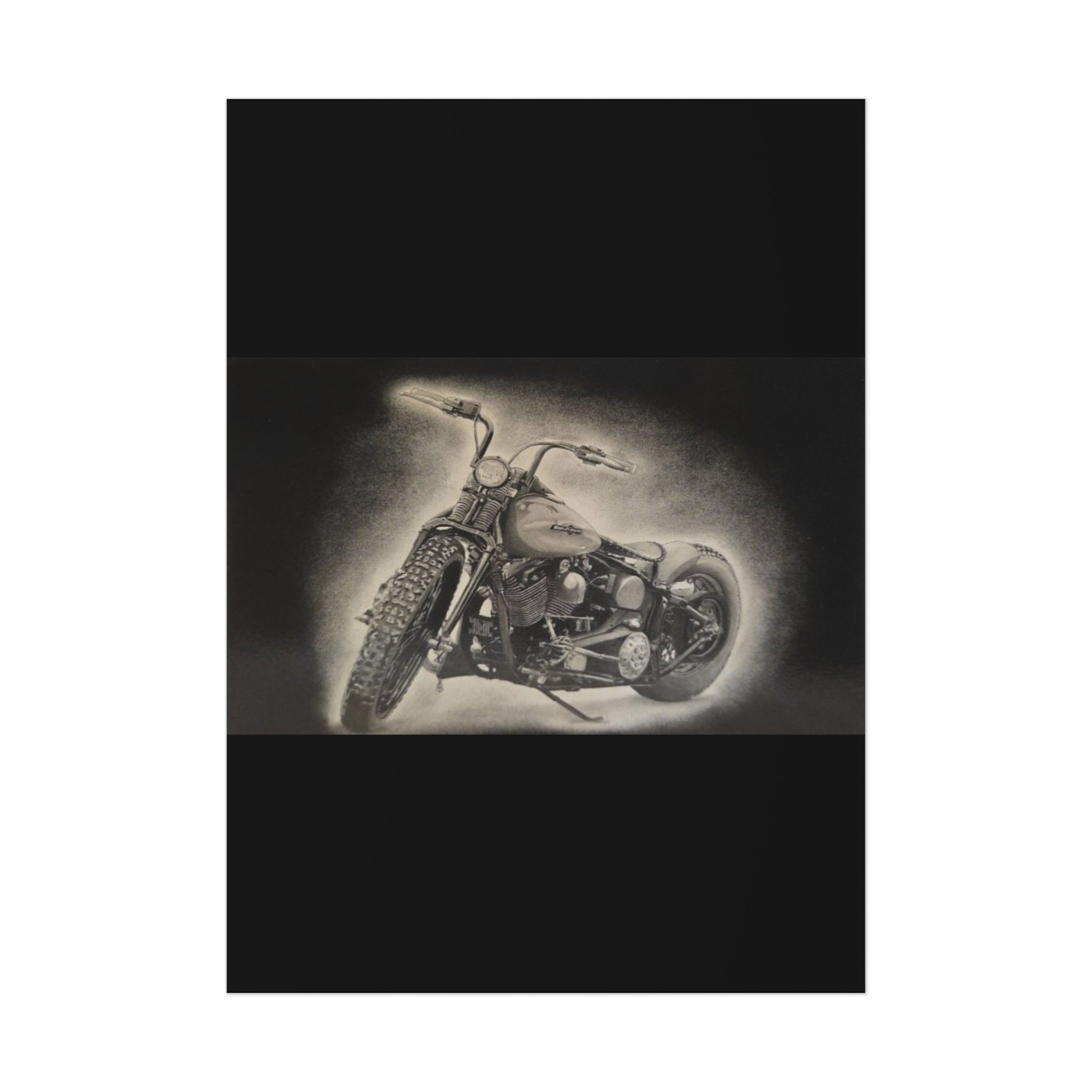 Old Crow Steel Stallion Motorcycle Art Print