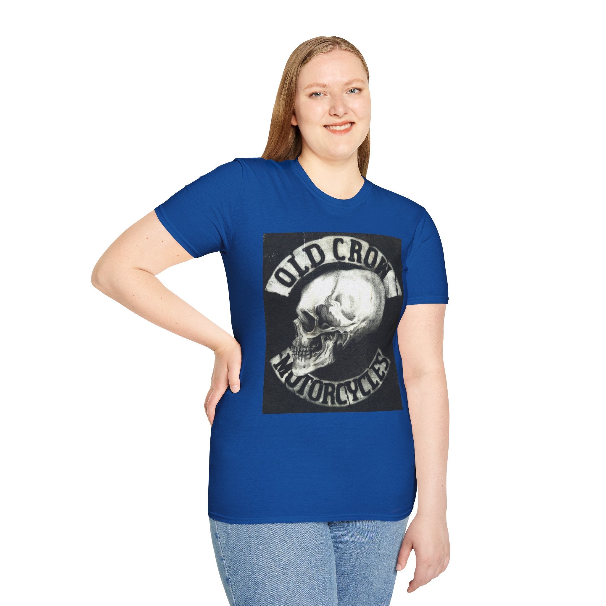 Old Crow Motorcycles Skull Emblem Patch T-Shirt