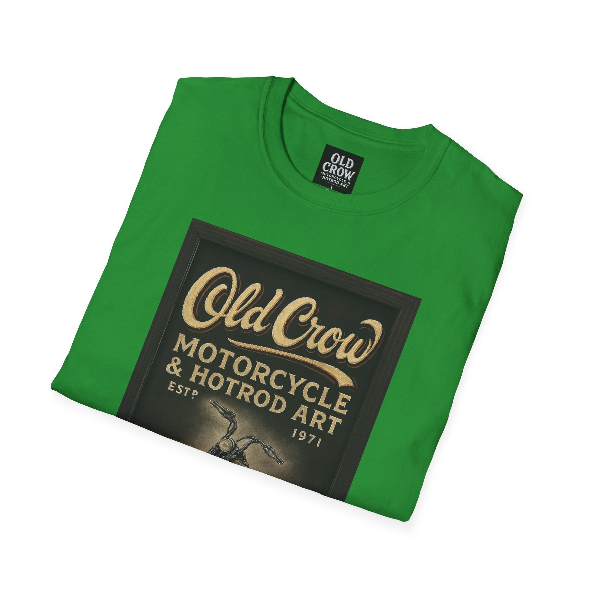 Old Crow Motorcycle & Hotrod Art Softstyle T-Shirt